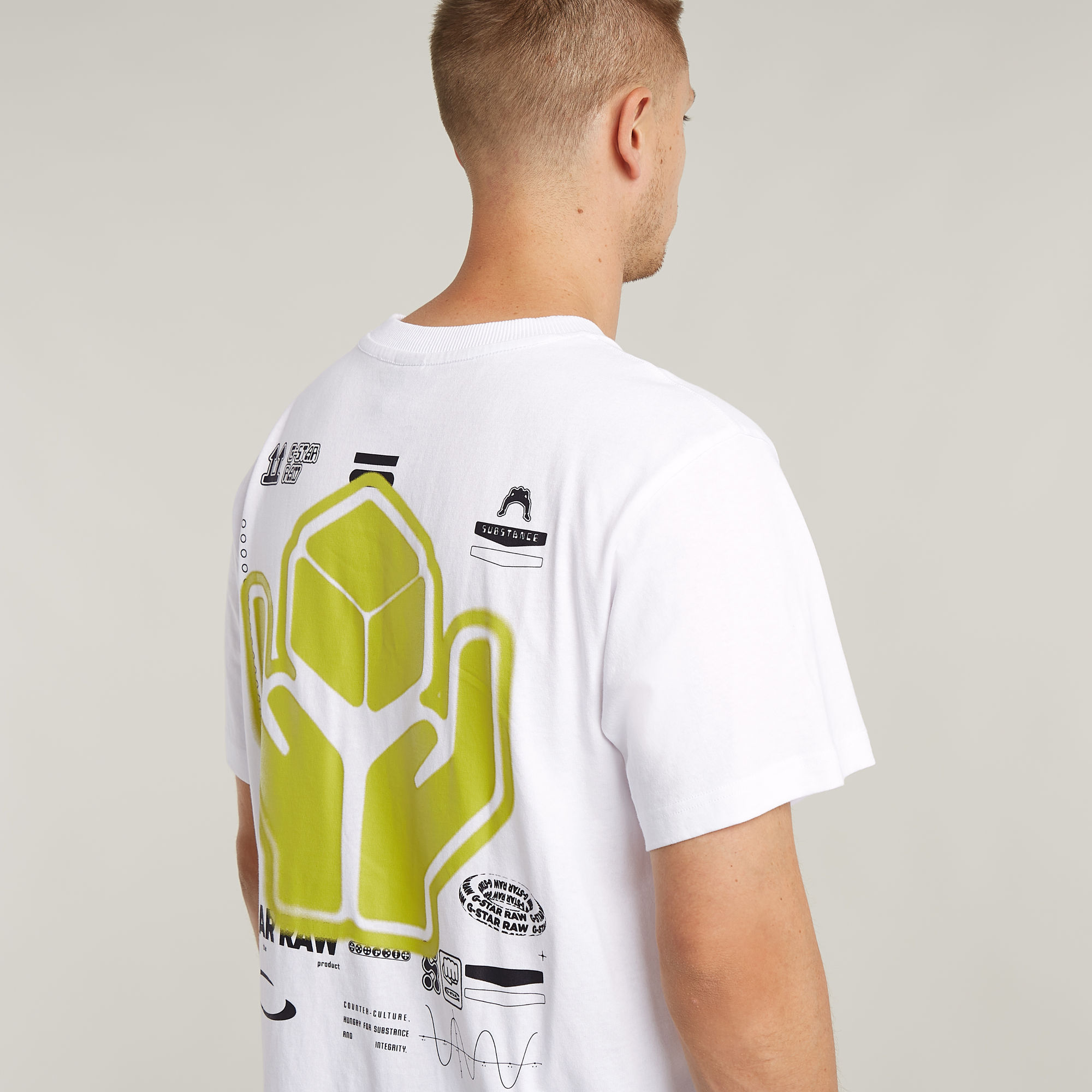 G-Star RAW Back Graphic Loose T-Shirt Wit Heren