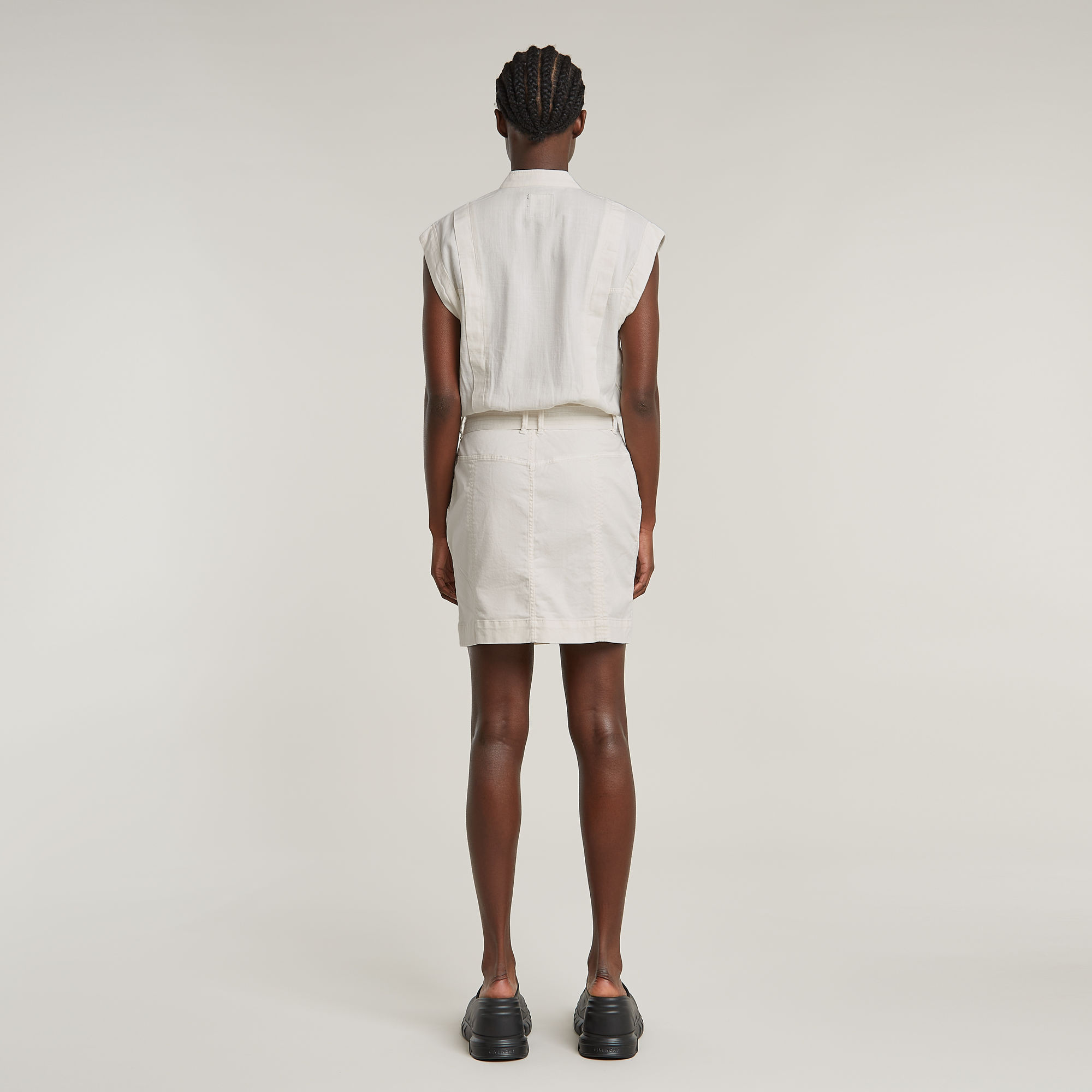 G-Star RAW Cap Sleeve Pocket Jurk Wit Dames
