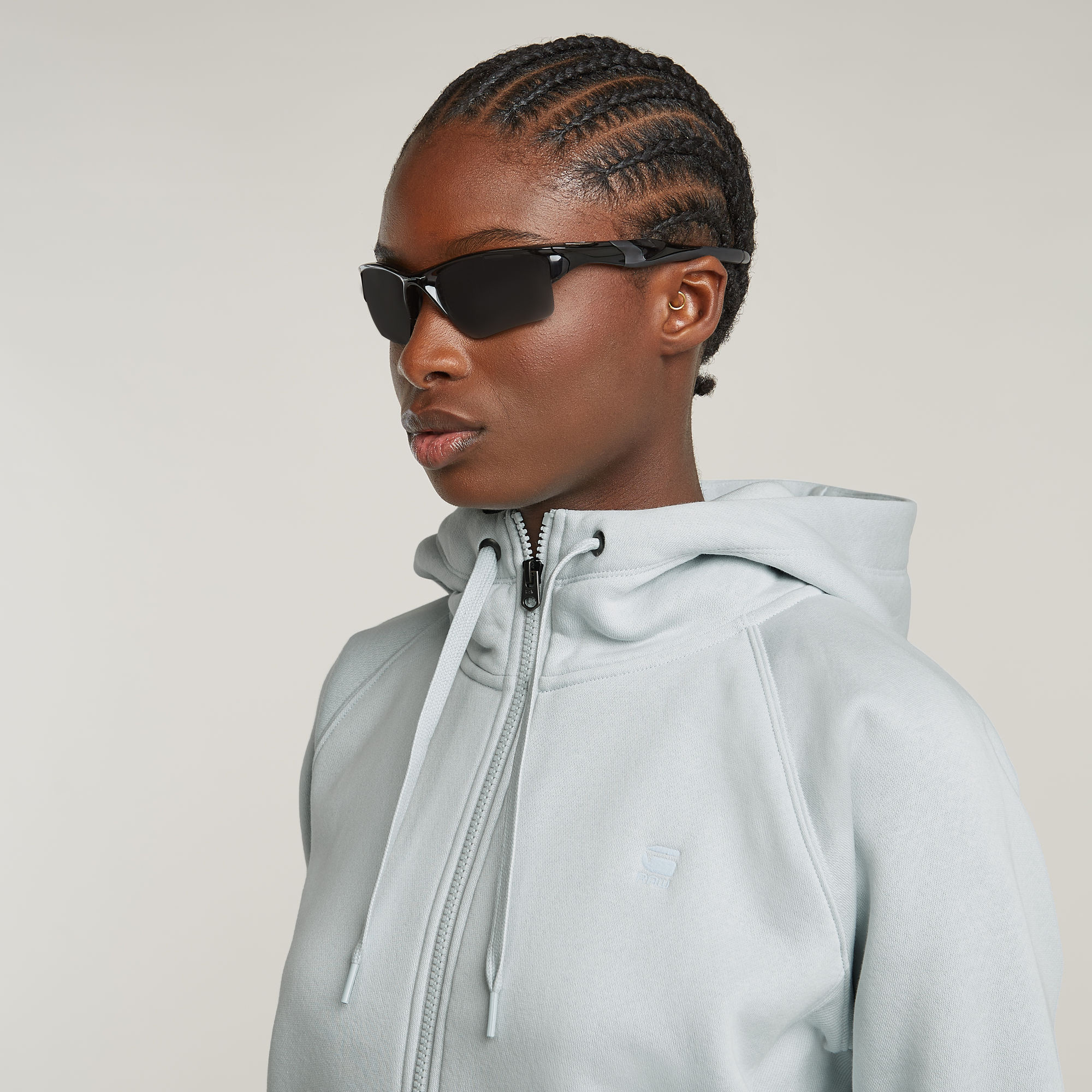 G-Star RAW Premium Core 2.1 Hoodie Met Rits Lichtblauw Dames