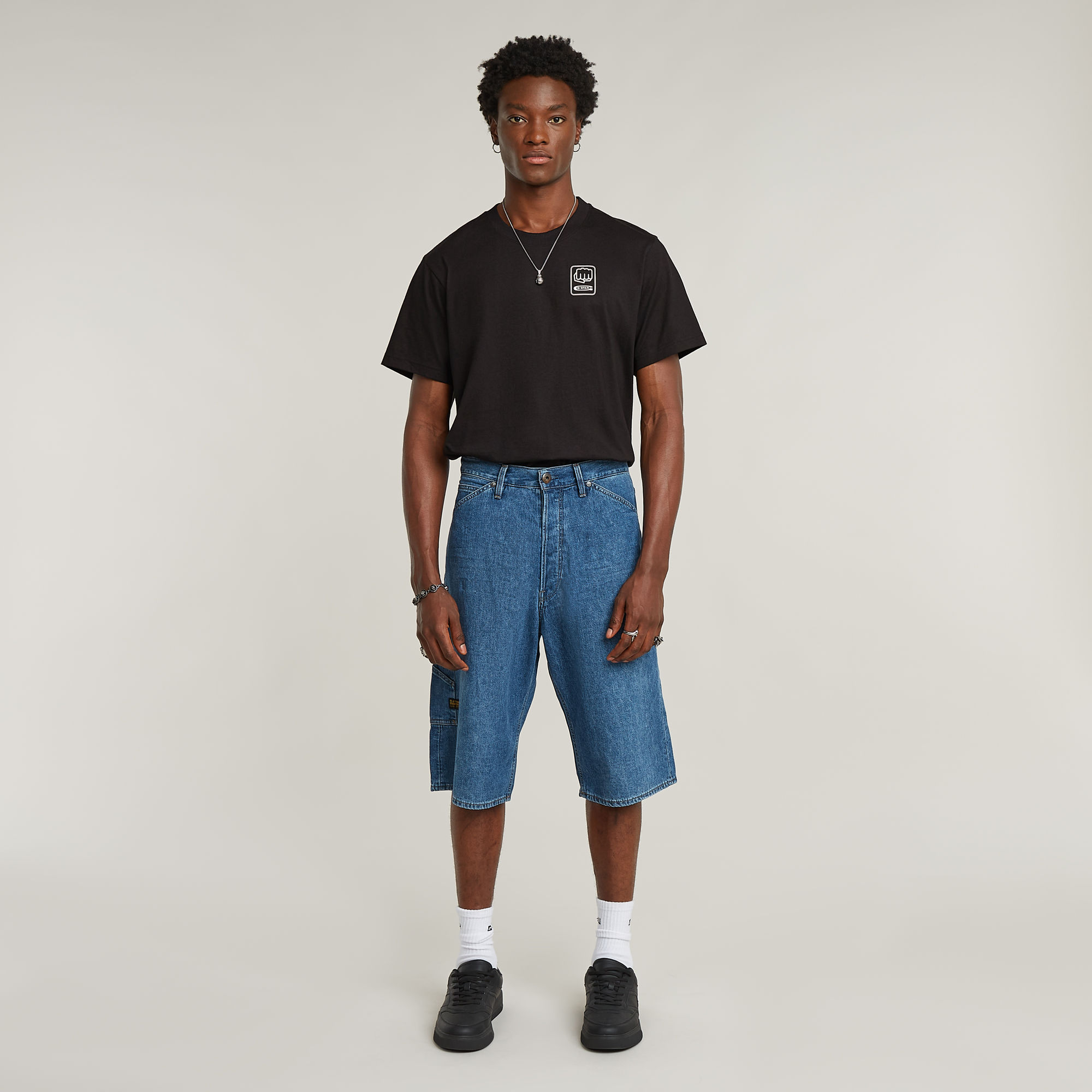 G-Star RAW Bam Logger Short Midden blauw Heren