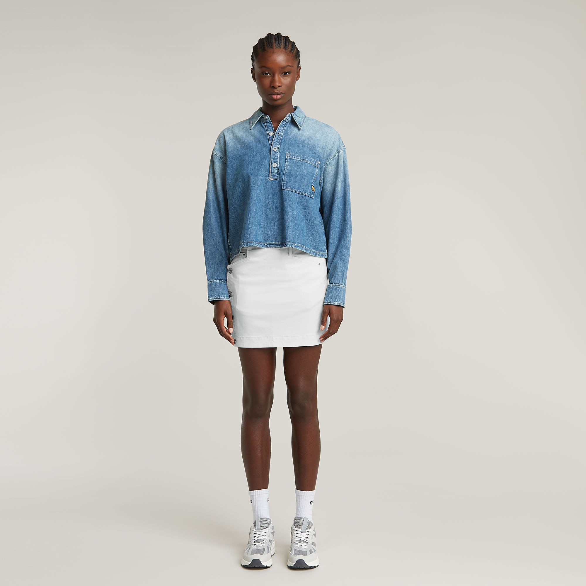 G-Star RAW Minirok Button Through Wit Dames