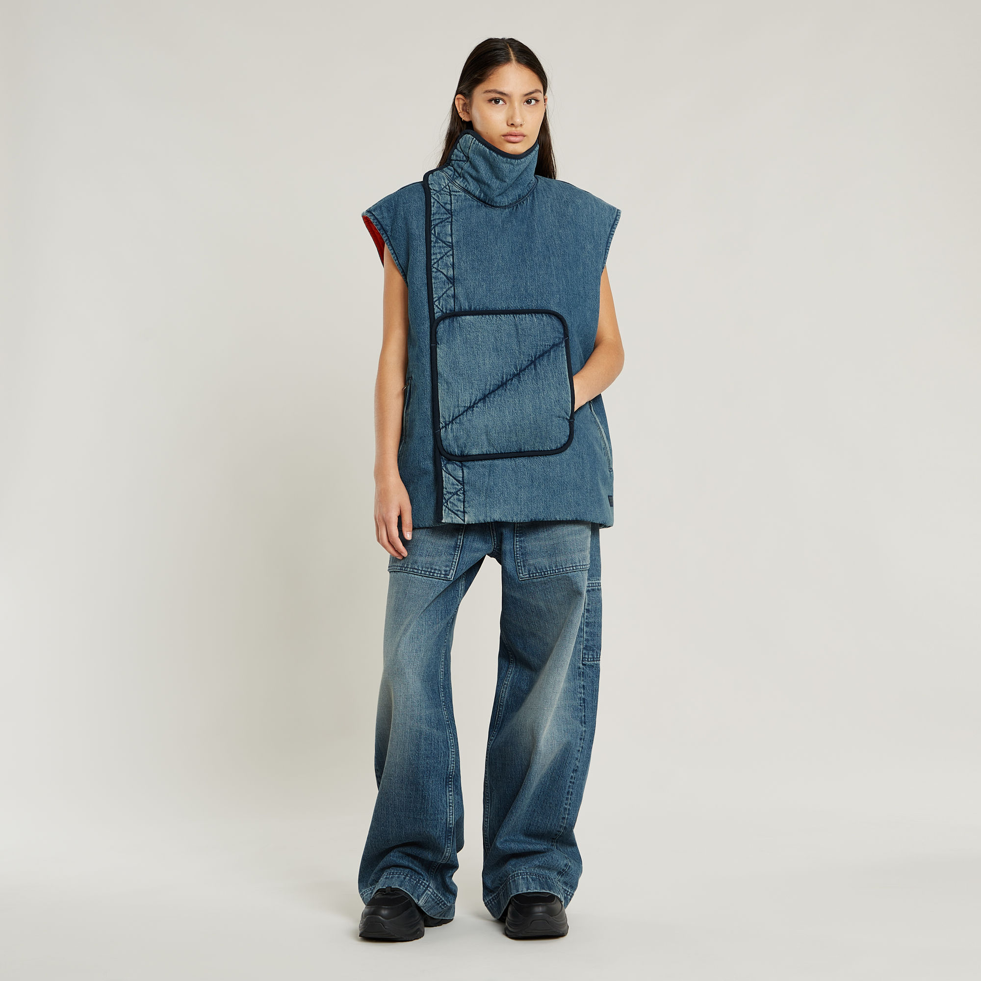 G-Star RAW FACETASM Unisex Bodywarmer Midden blauw Heren