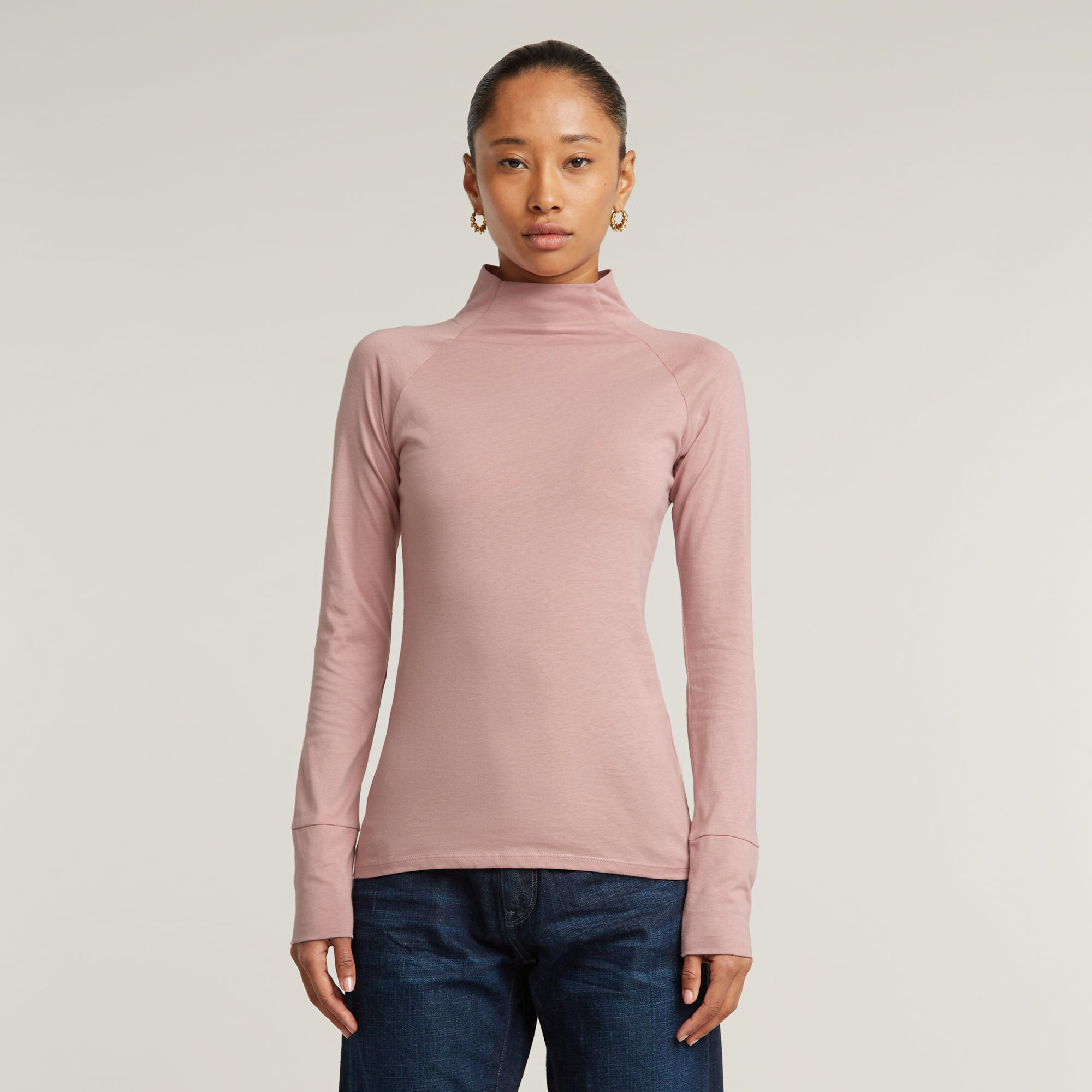 

Lecite Slim Turtle Neck Top - Pink - Women