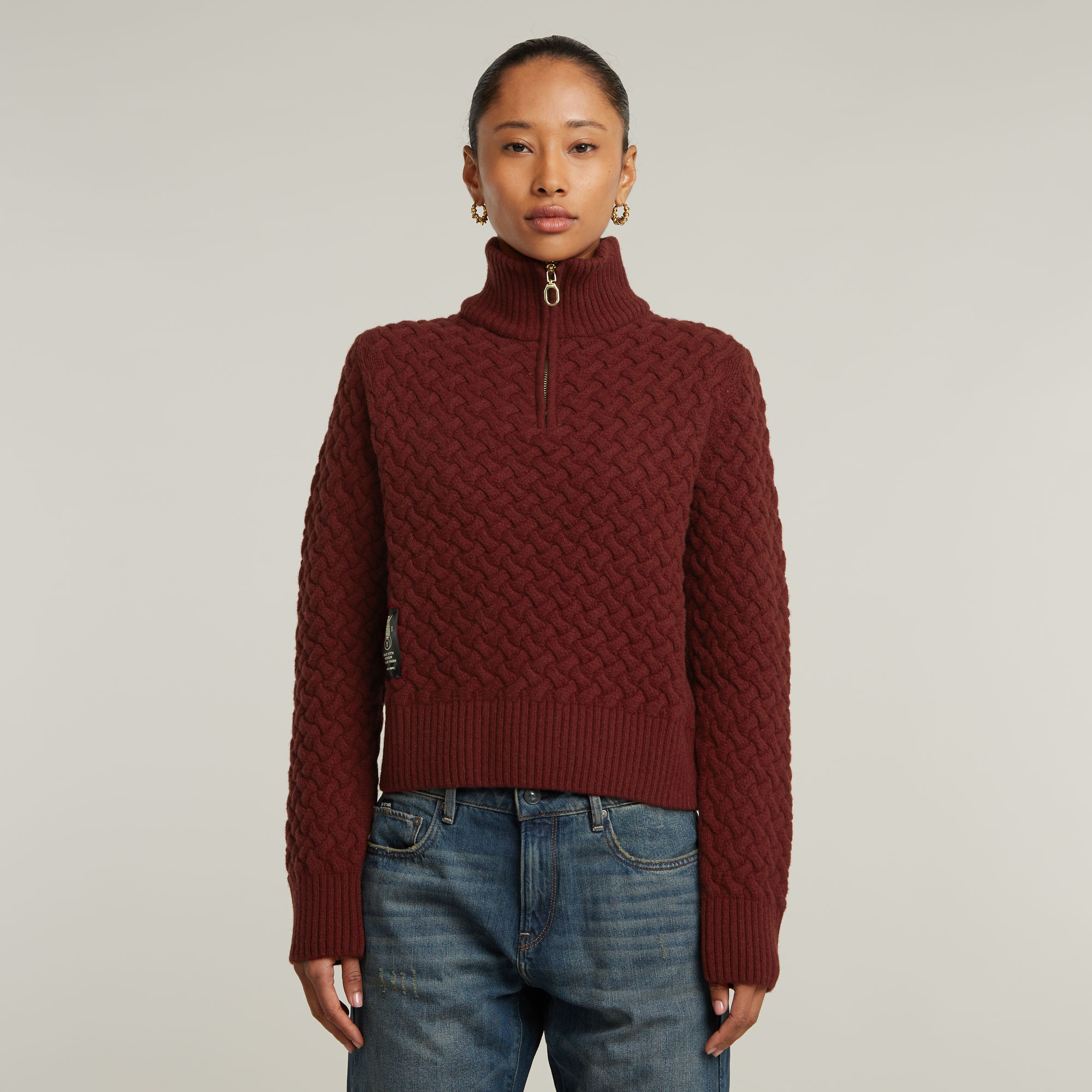 

Chunky Gebreide Schipperstrui - Rood - Dames