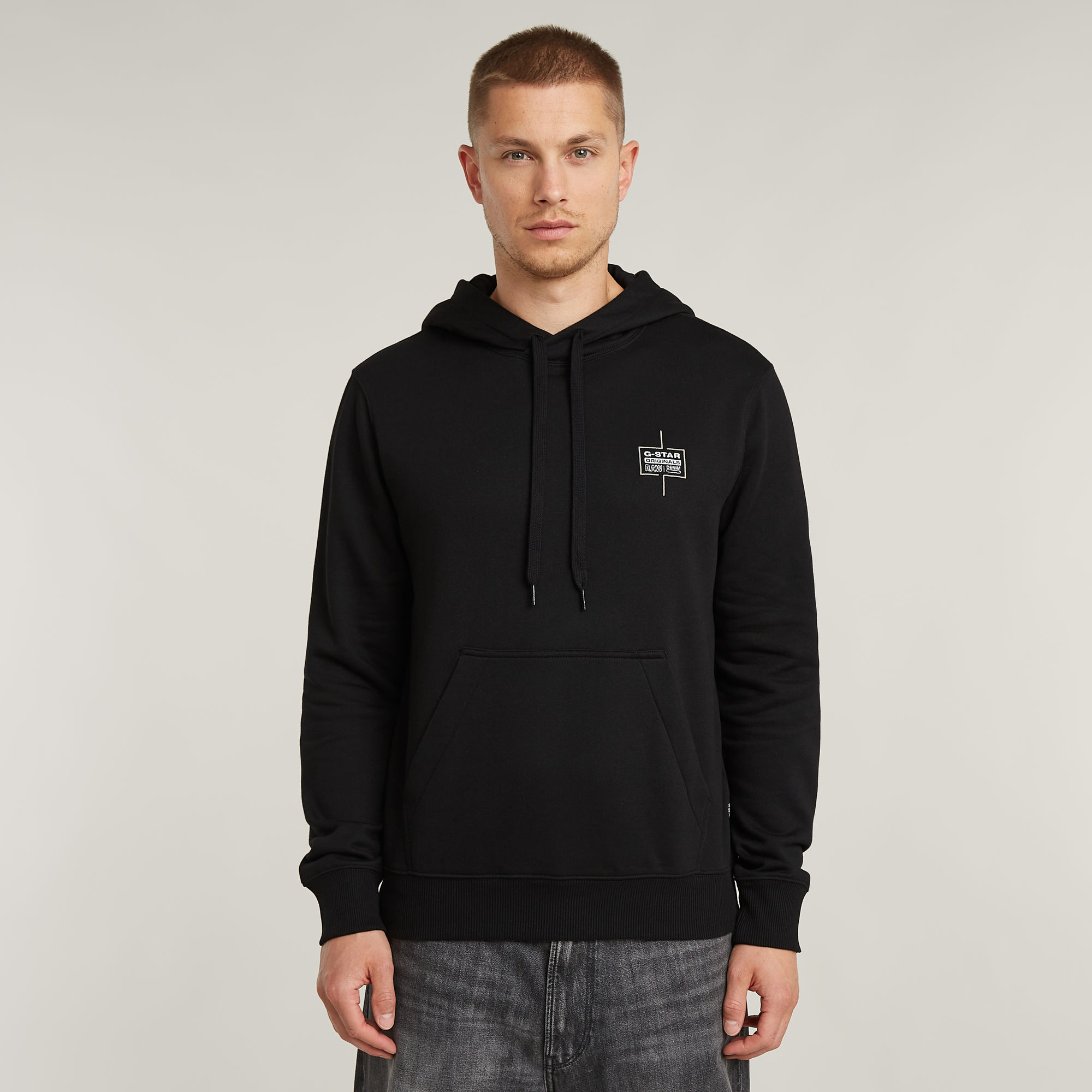 G-Star RAW Logo Hoodie Zwart Heren