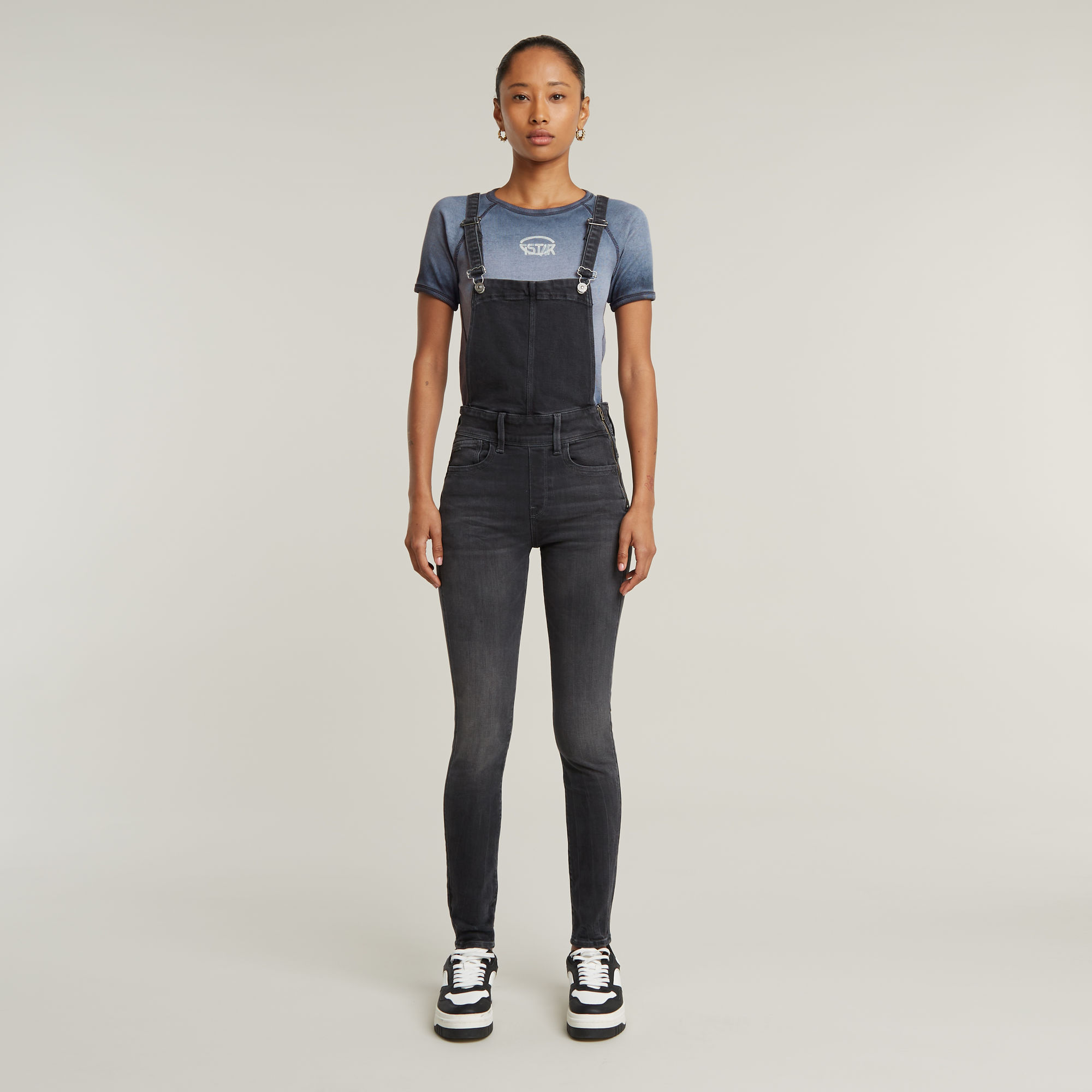 Lynn High Waist Skinny Overall - Grau - Damen