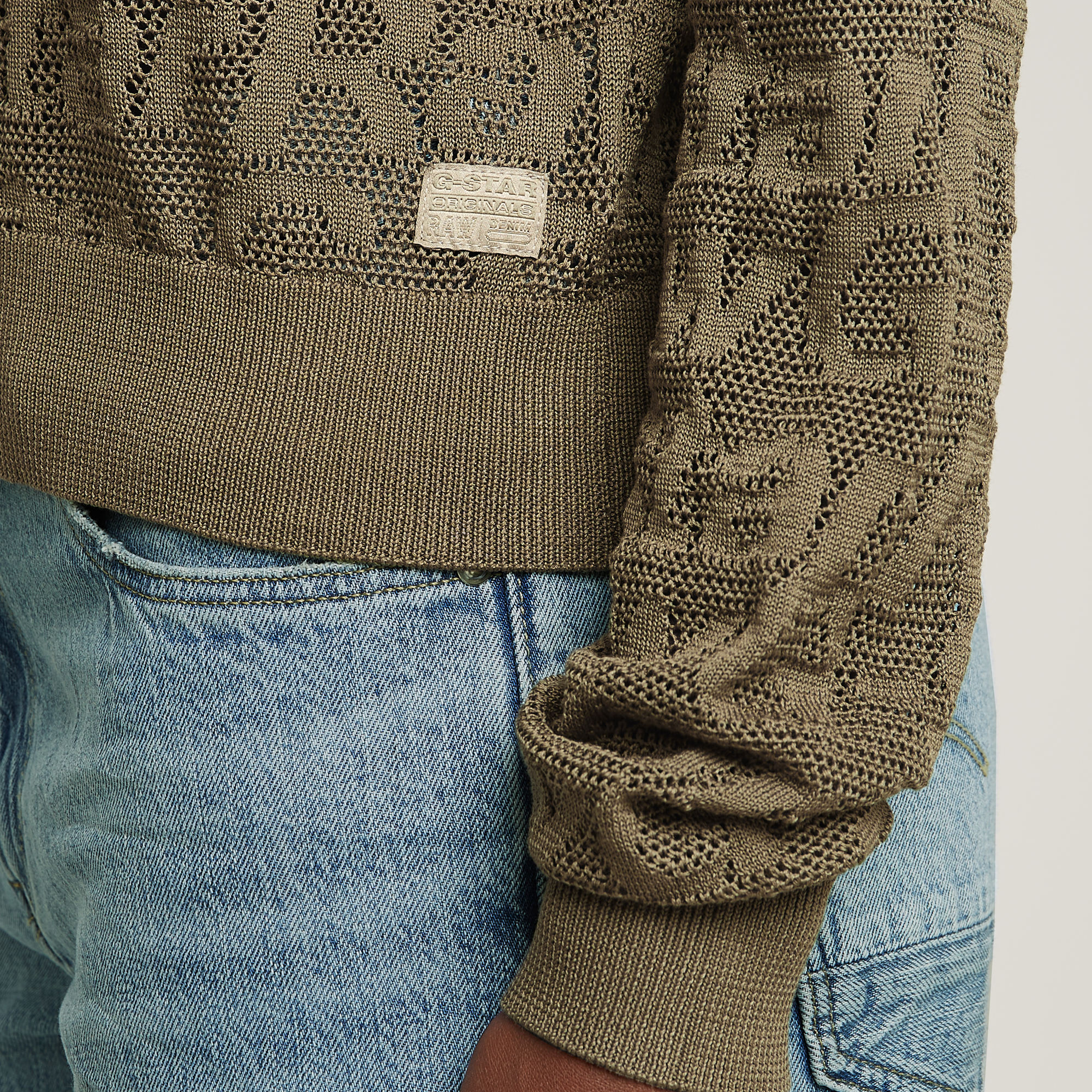 G-Star RAW Pointelle Lichtgewicht Gebreide Trui Groen Dames