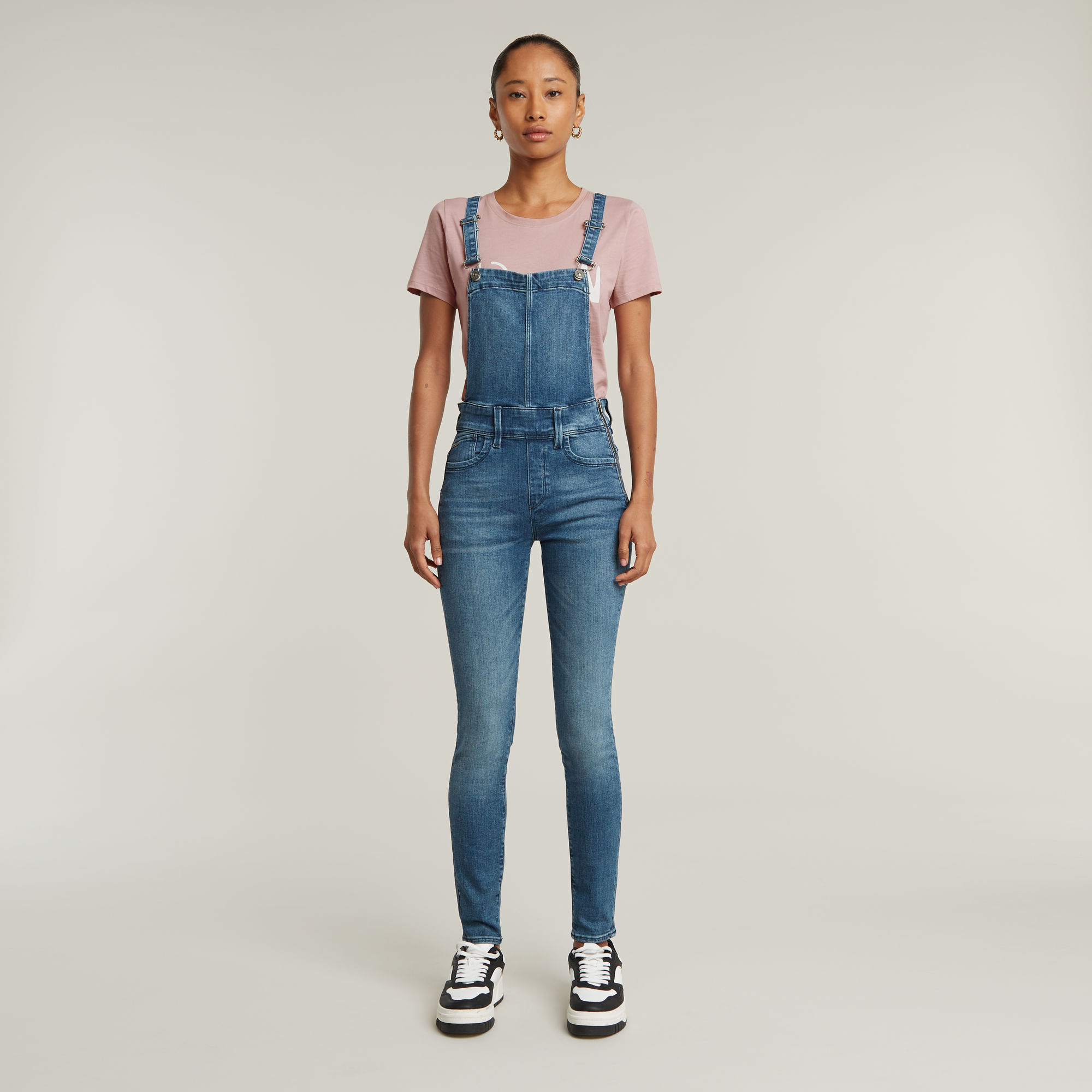 

Lynn High Waist Skinny Overall - Medium blue - Women