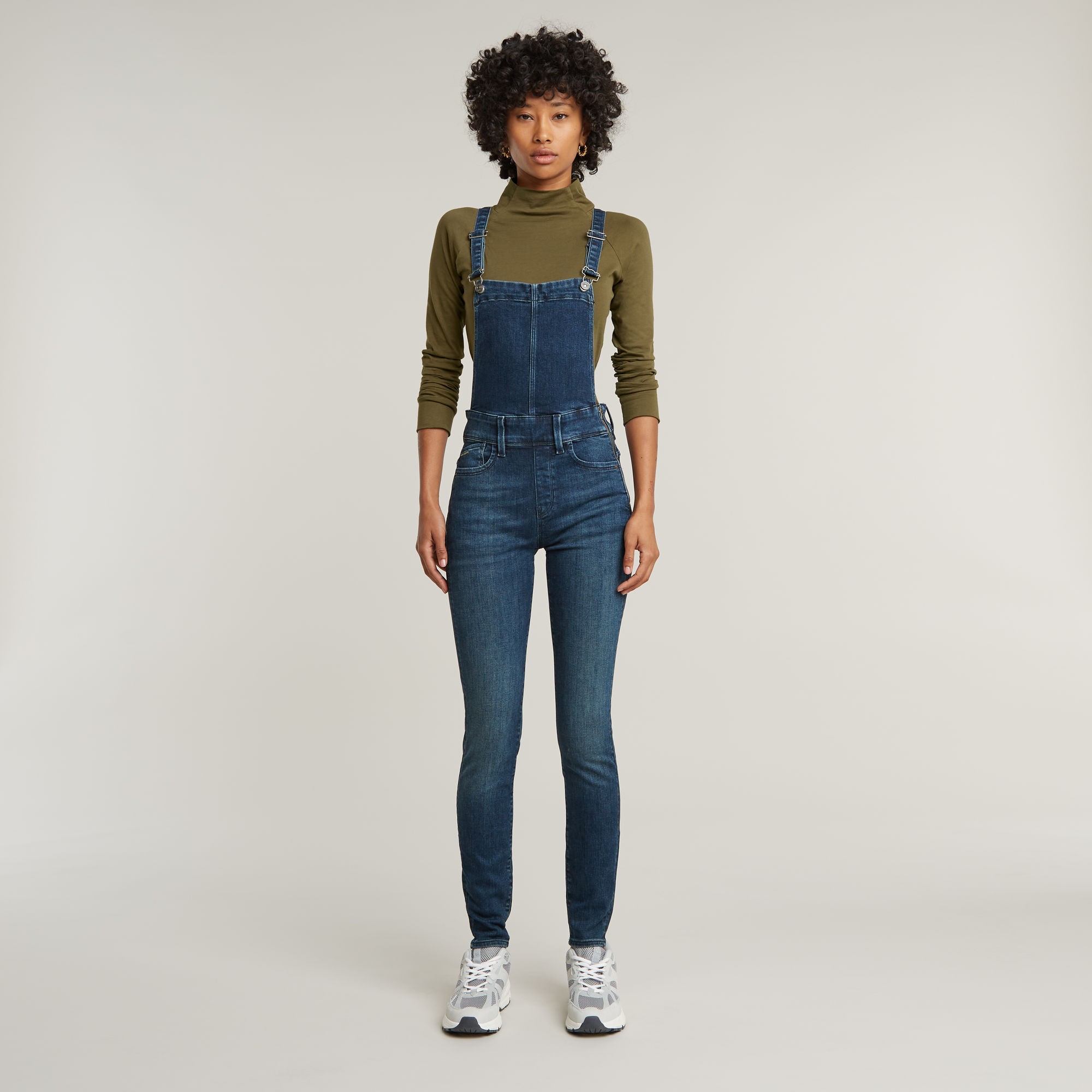 Lynn High Waist Skinny Overall - Dunkelblau - Damen