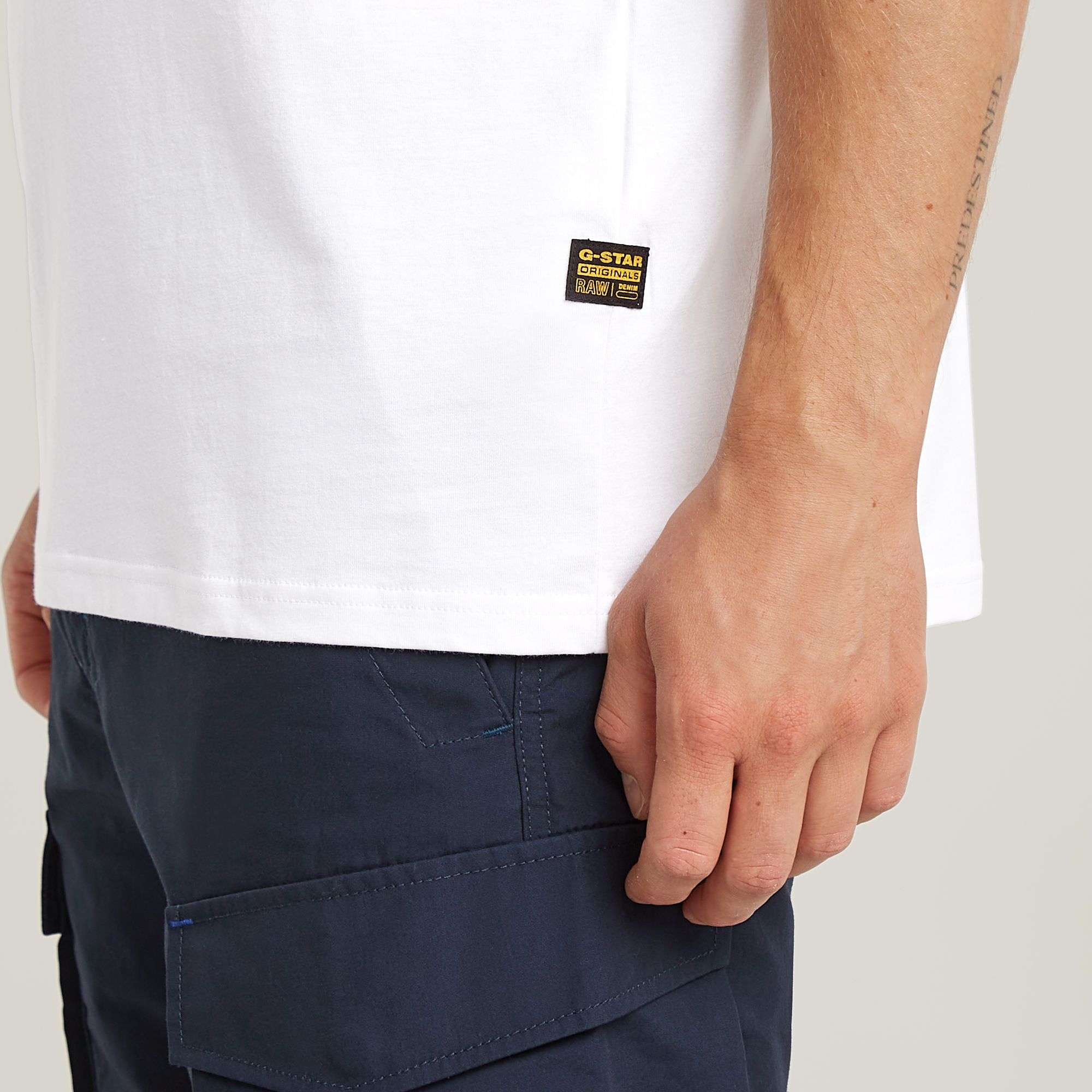 G-Star RAW Finger Print Burger T-Shirt Wit Heren