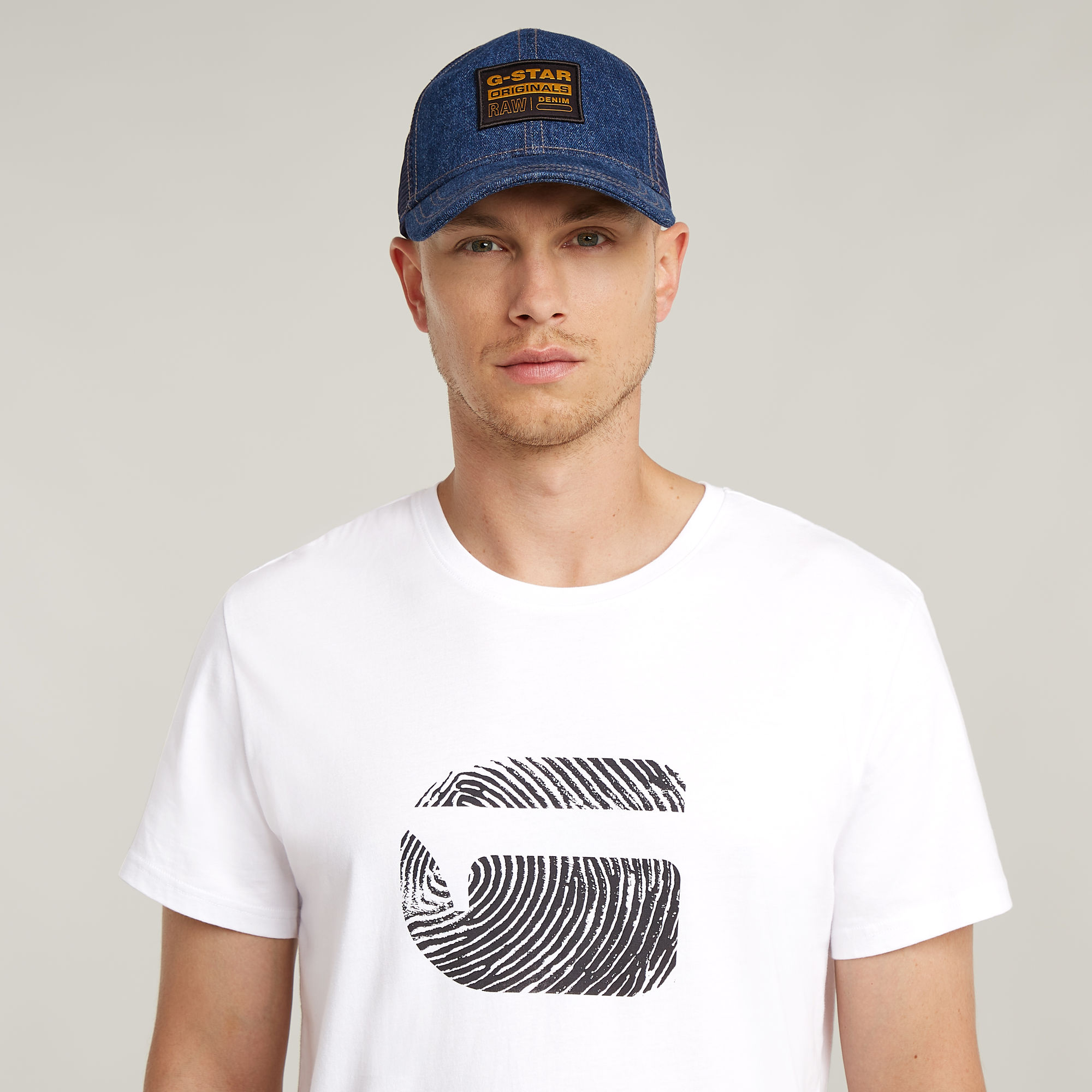 G-Star RAW Finger Print Burger T-Shirt Wit Heren