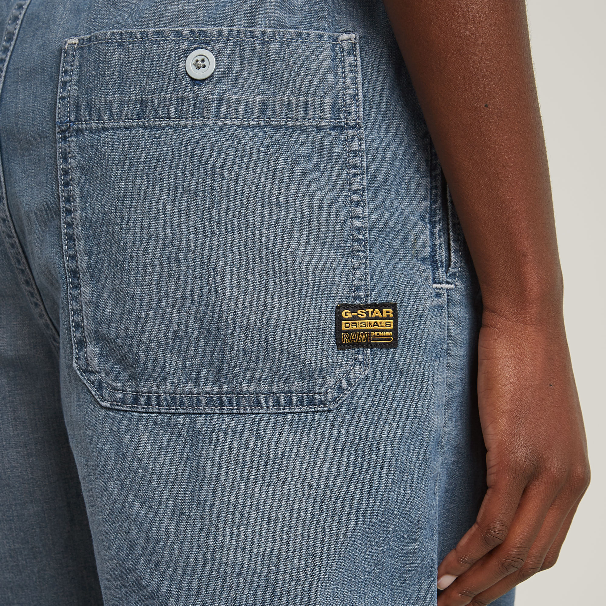 G-Star RAW Easy Short Jumpsuit Midden blauw Dames