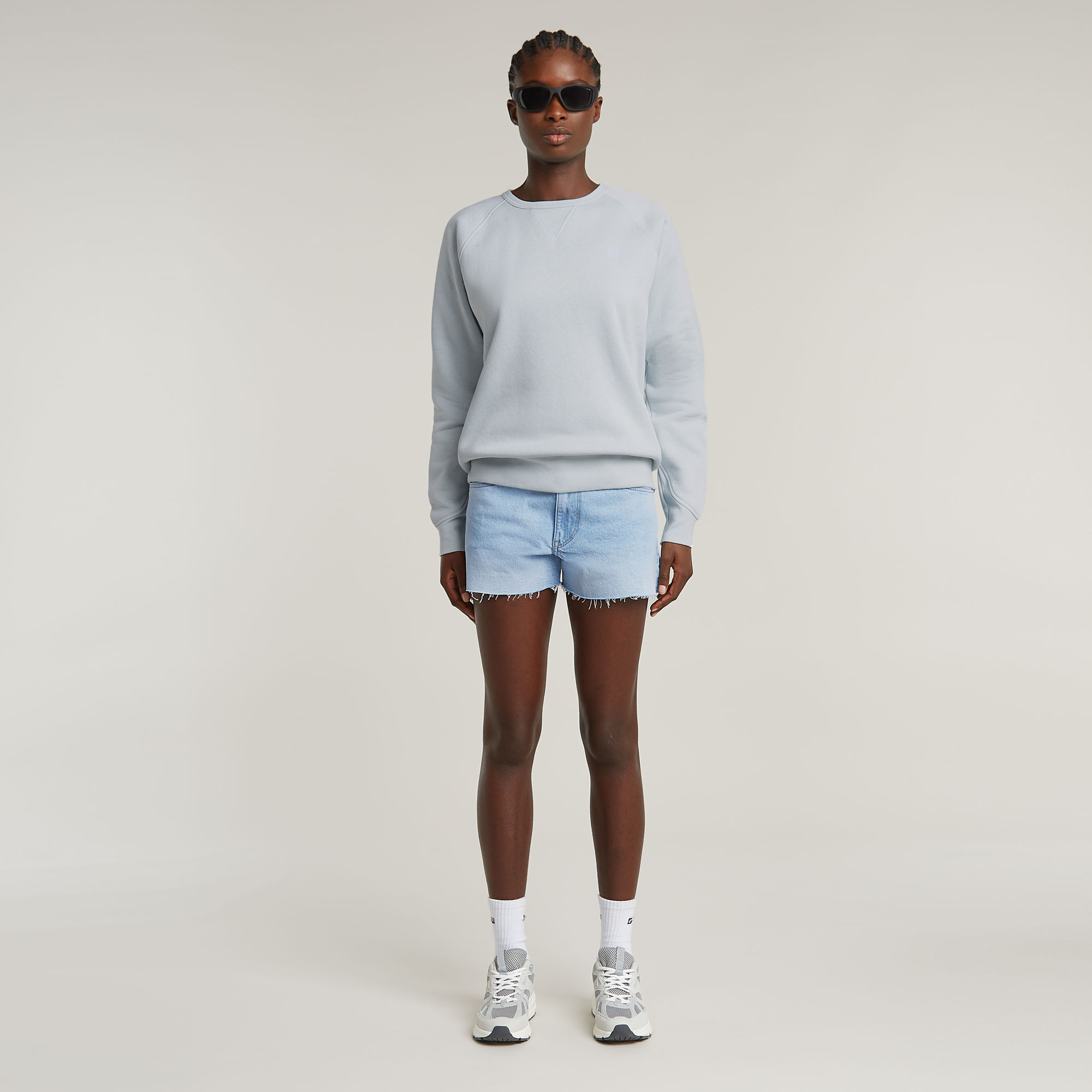 G-Star RAW True Raw Edge Denimshort Lichtblauw Dames