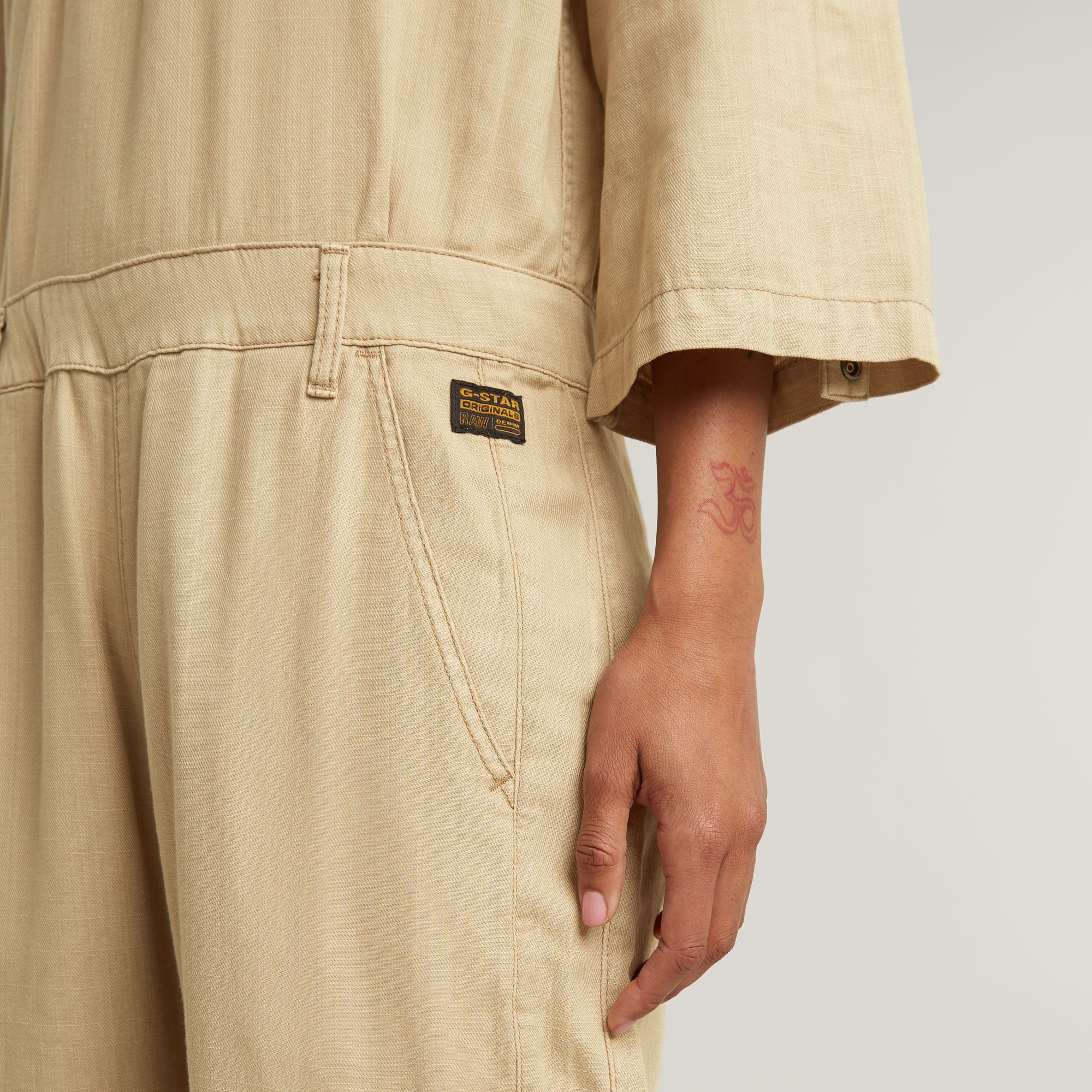 G-Star RAW Wrap Jumpsuit Beige Dames