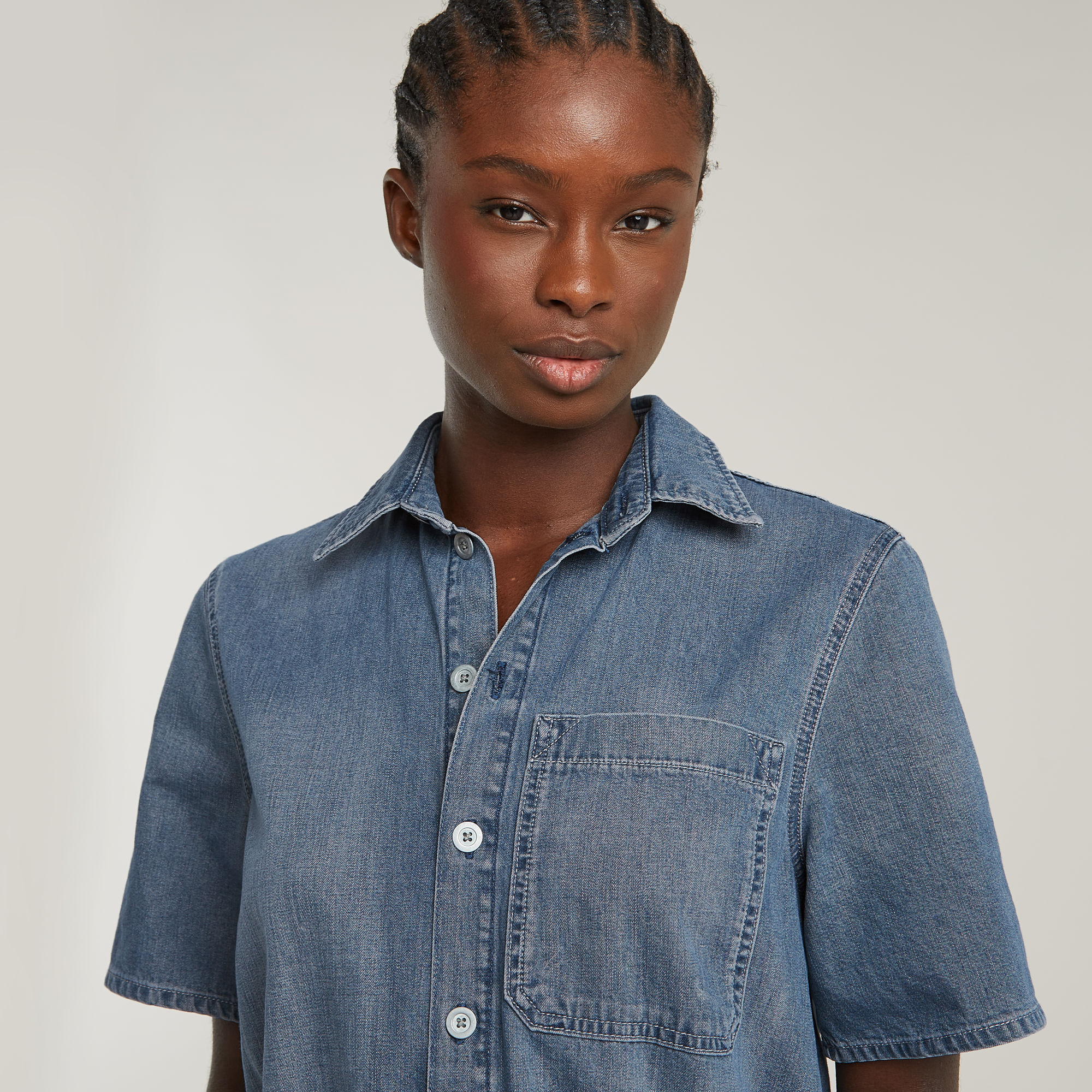 G-Star RAW Easy Short Jumpsuit Midden blauw Dames