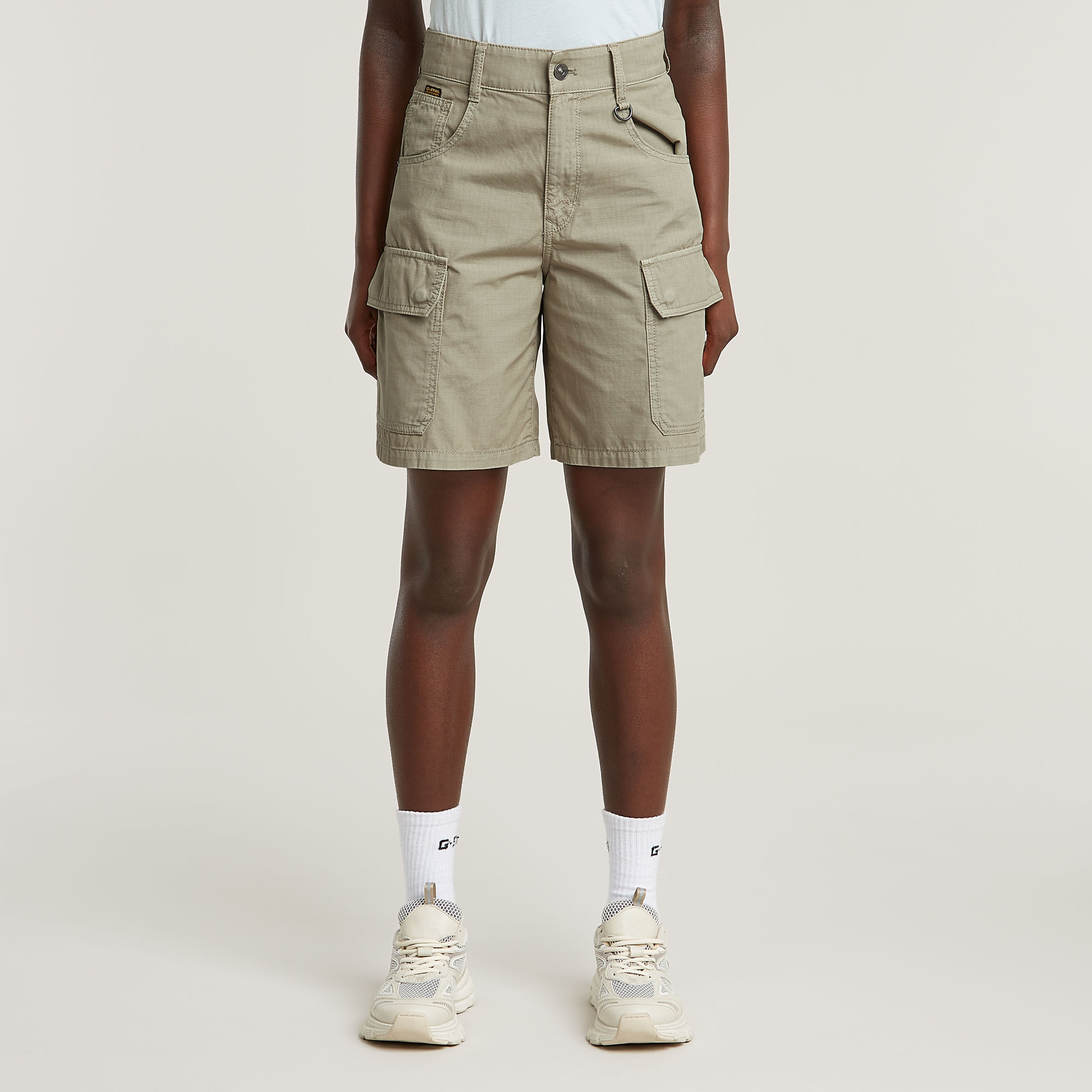 

Skater Cargo Bermuda Shorts - Beige - Women