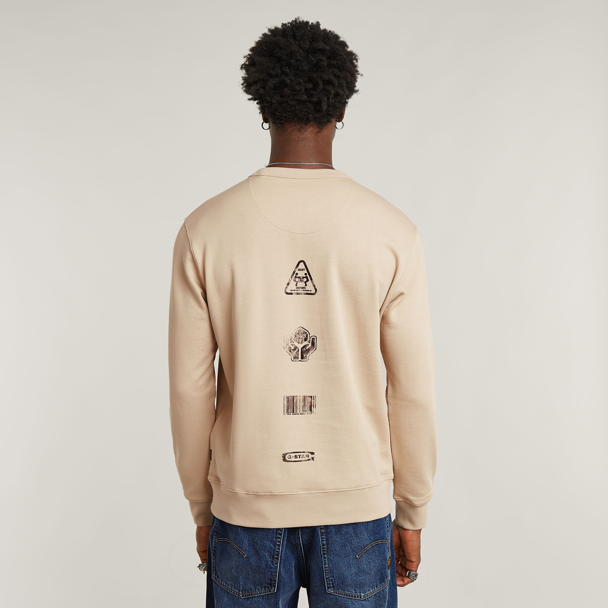 G-Star RAW Shipping Graphic Sweater Beige Heren
