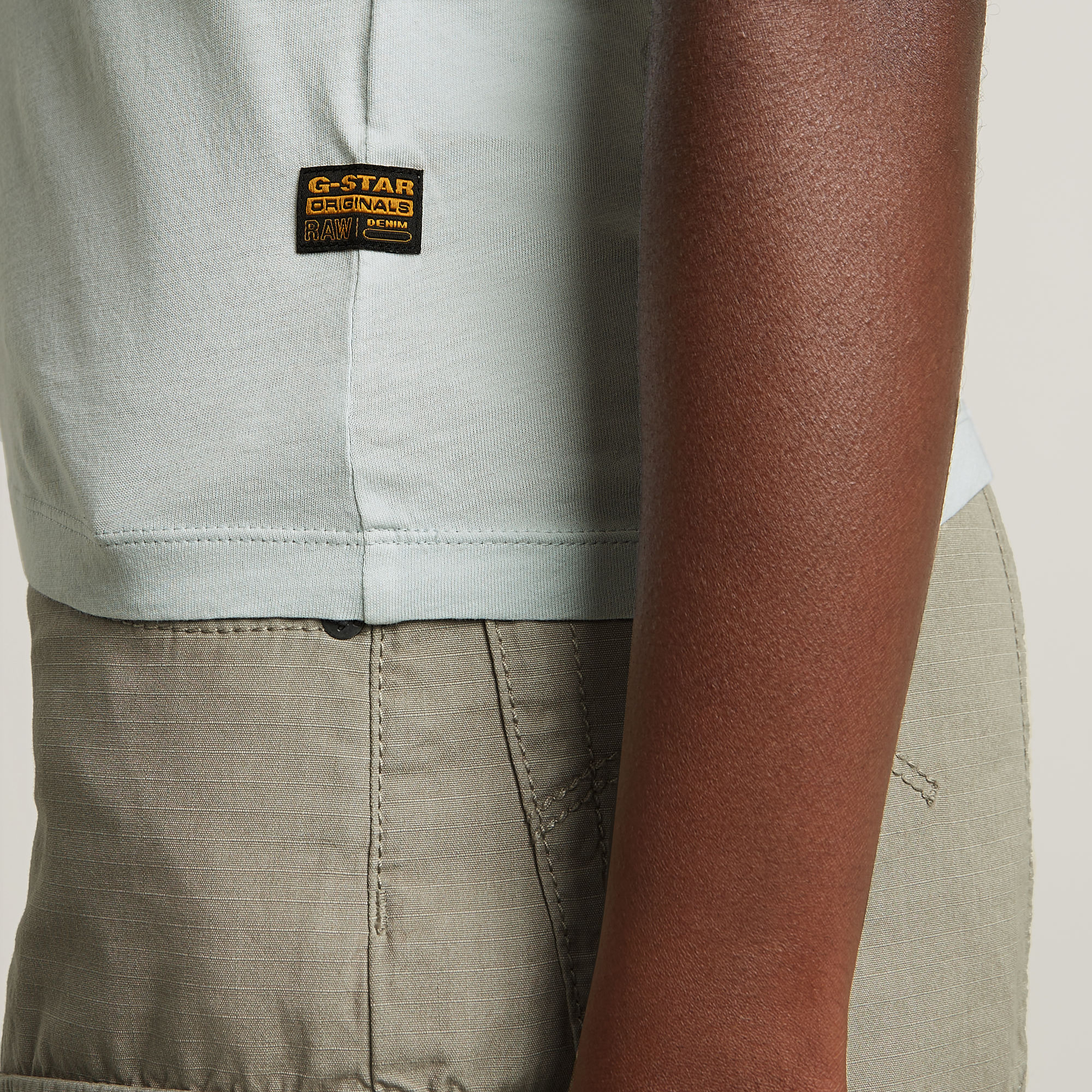 G-Star RAW Overdyed Eyben Slim V-Neck Top Lichtblauw Dames