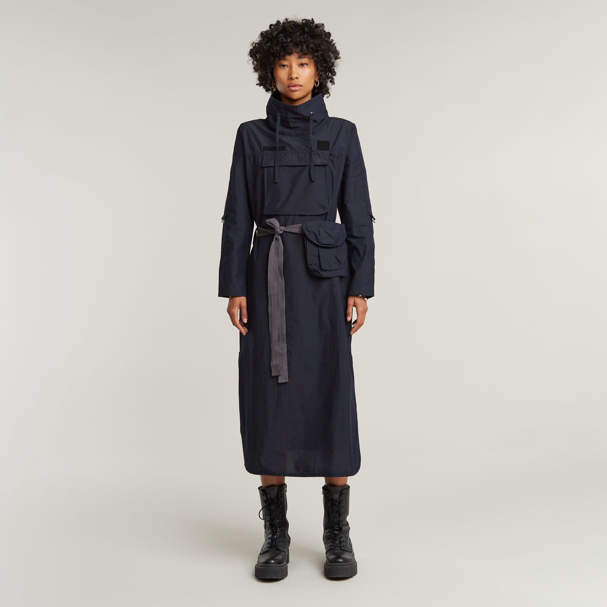 

Anorak Tunic Dress - Dark blue - Women