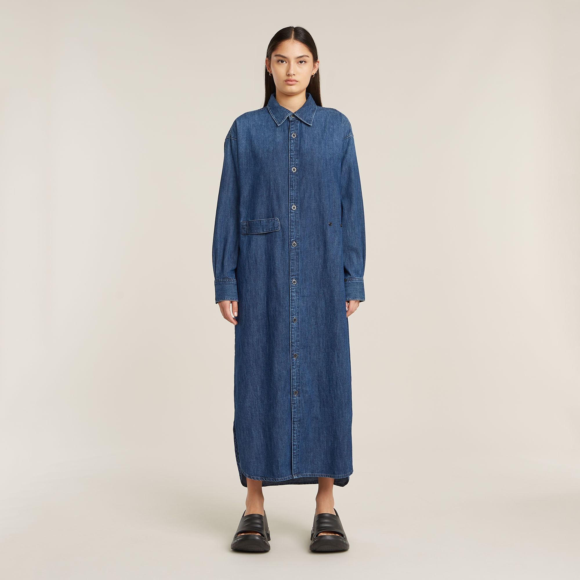 G-Star RAW Blousejurk Long Tab Donkerblauw Dames