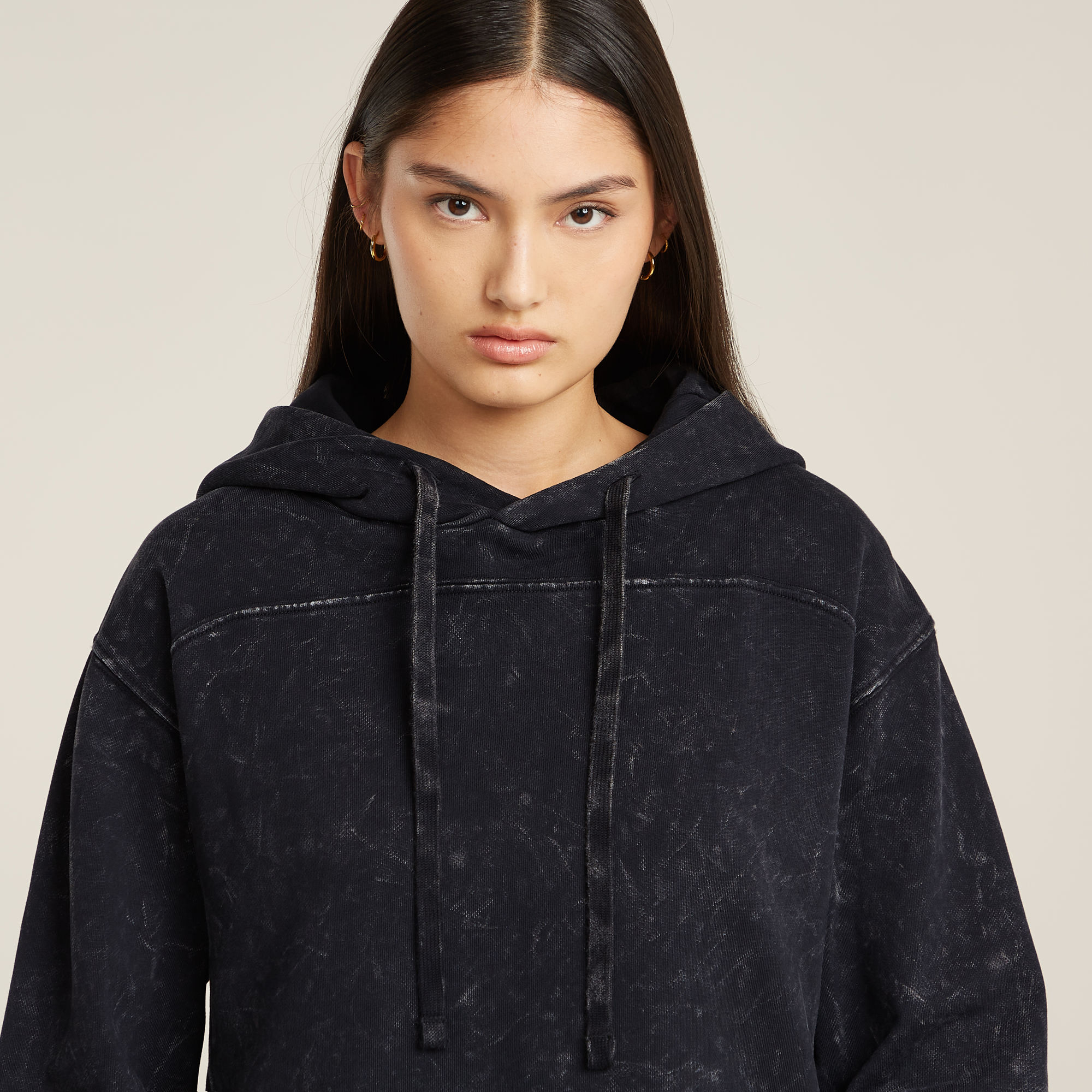 G-Star RAW Overdyed Loose Hoodie Zwart Dames