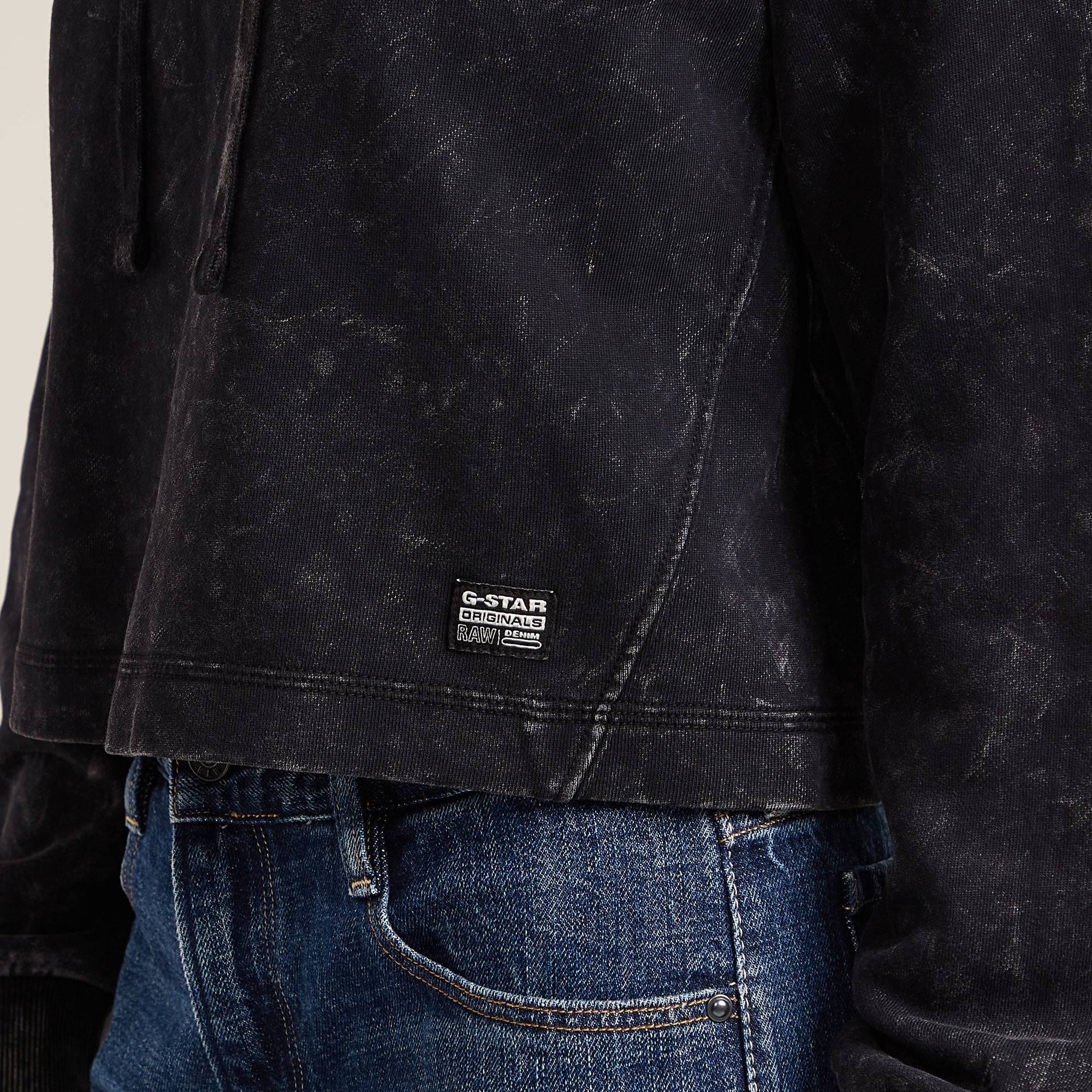 G-Star RAW Overdyed Loose Hoodie Zwart Dames