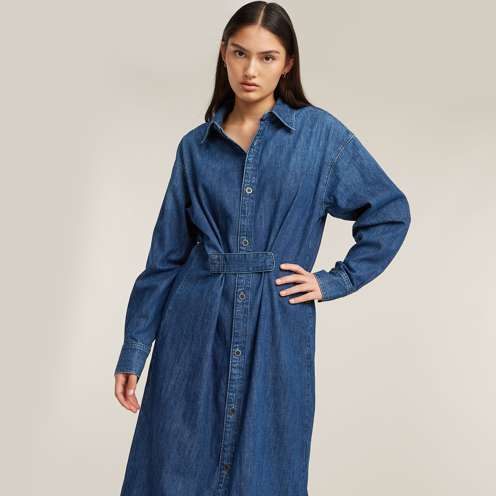 G-Star RAW Blousejurk Long Tab Donkerblauw Dames