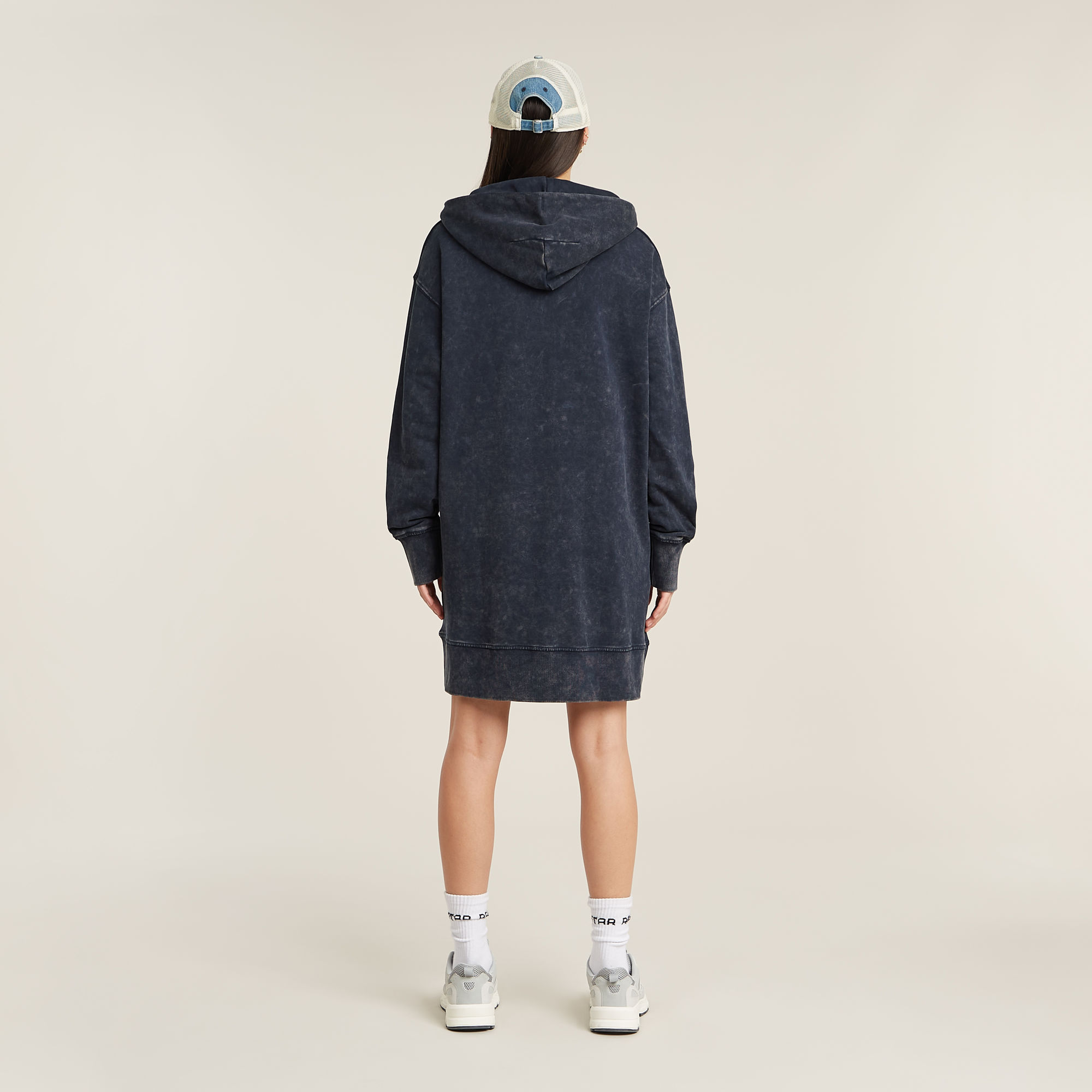 G-Star RAW Loose Overdyed Hoodie Jurk Donkerblauw Dames