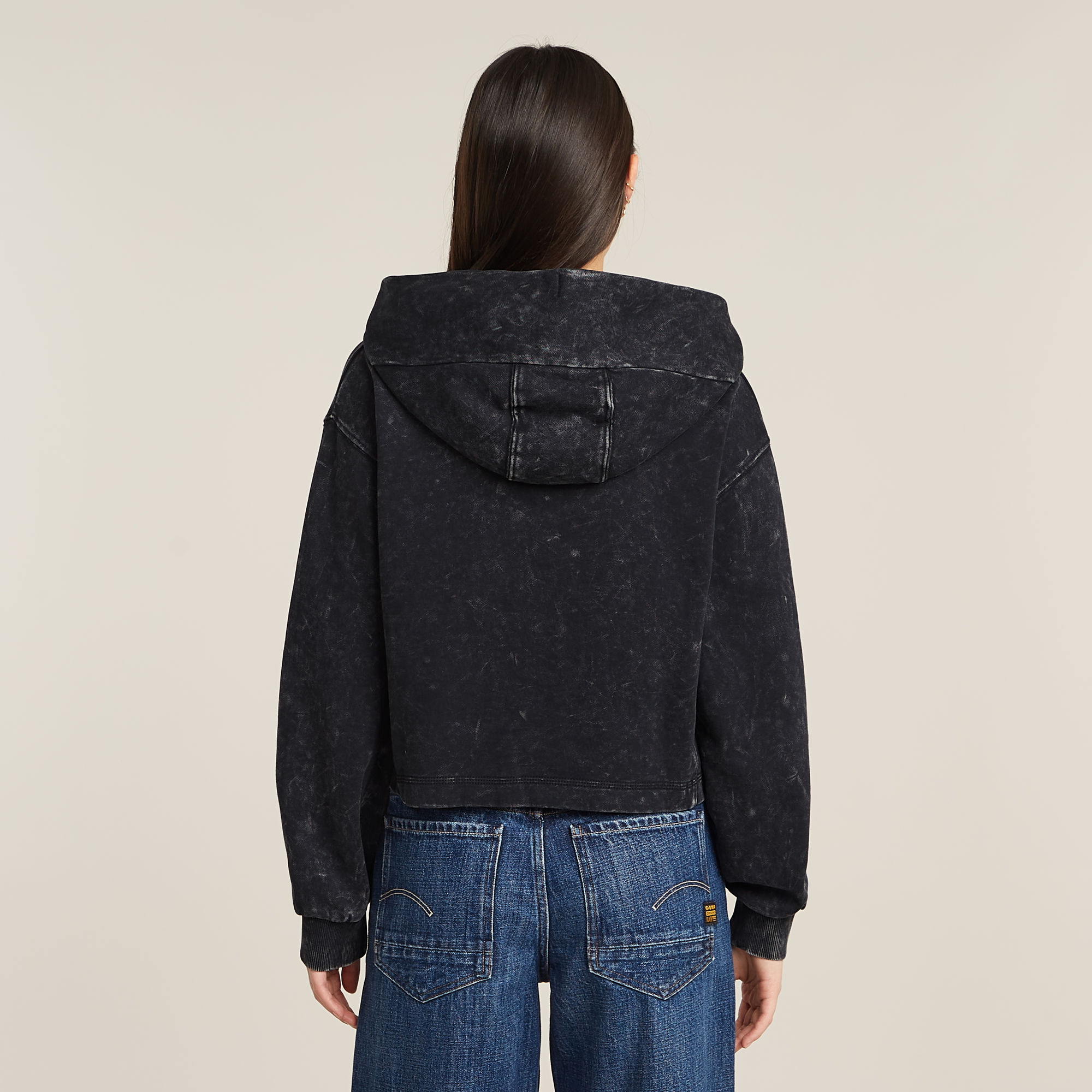 G-Star RAW Overdyed Loose Hoodie Zwart Dames