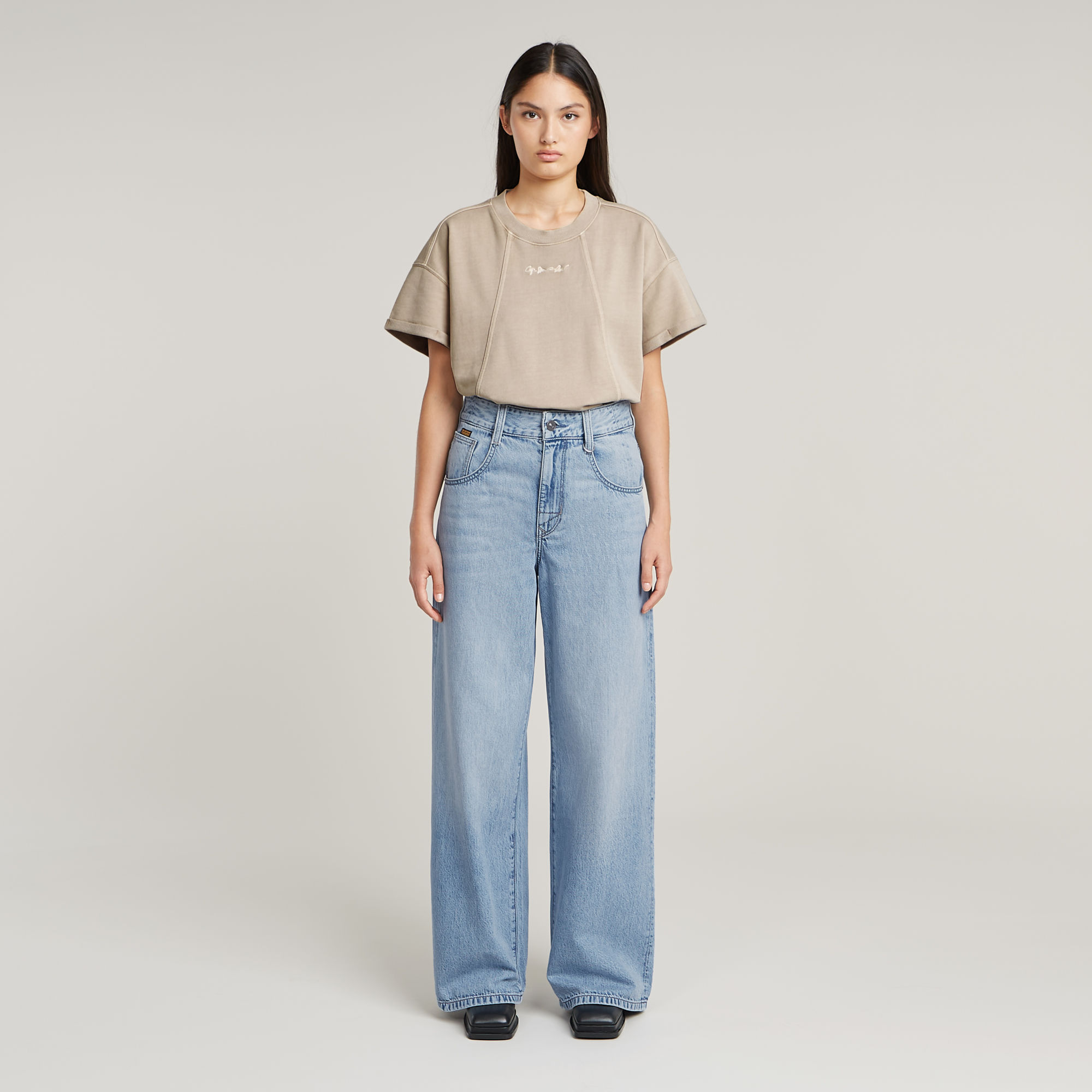 Thumbnail - Skater High Loose Jeans - Hellblau - Damen