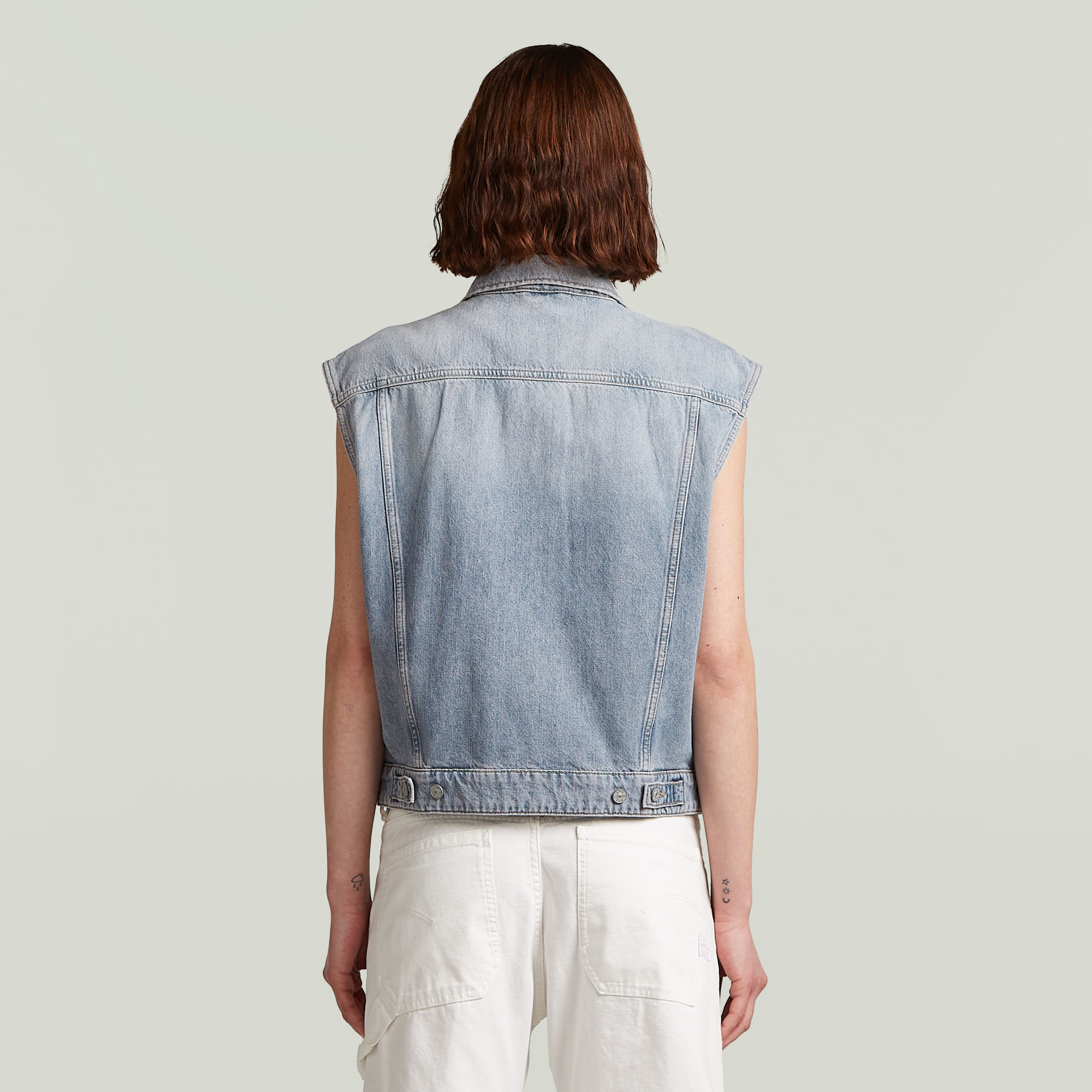 G-Star RAW Relaxed Denim Vest Lichtblauw Dames