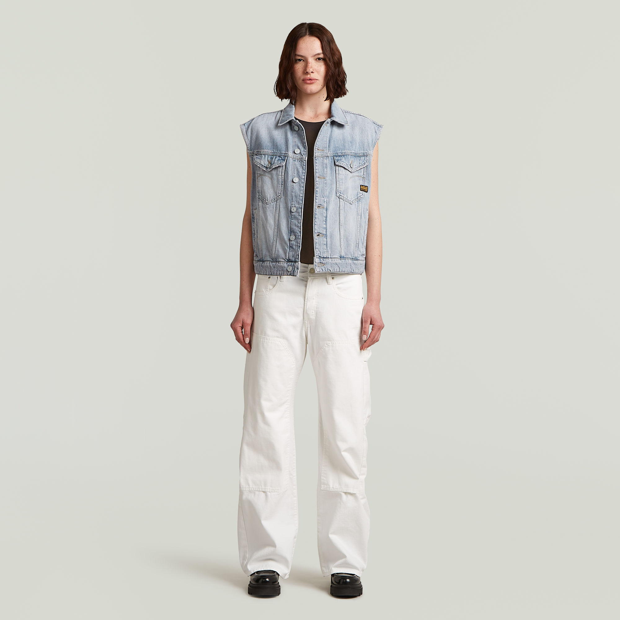 G-Star RAW Relaxed Denim Vest Lichtblauw Dames