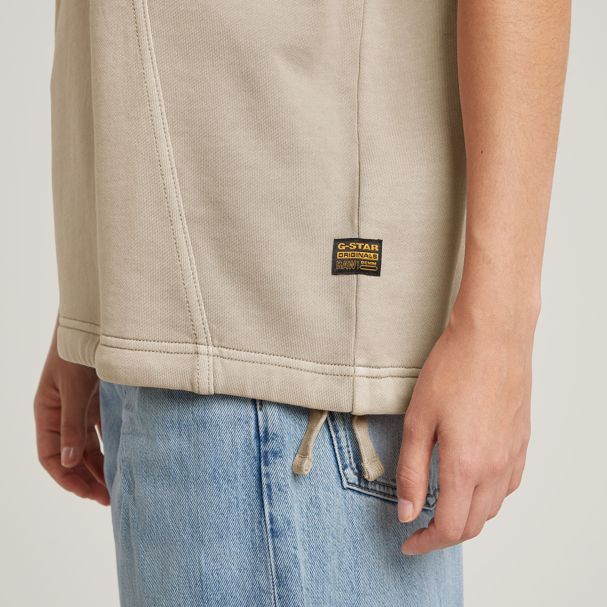 G-Star RAW Overdyed Seam Details Sweater Beige Dames