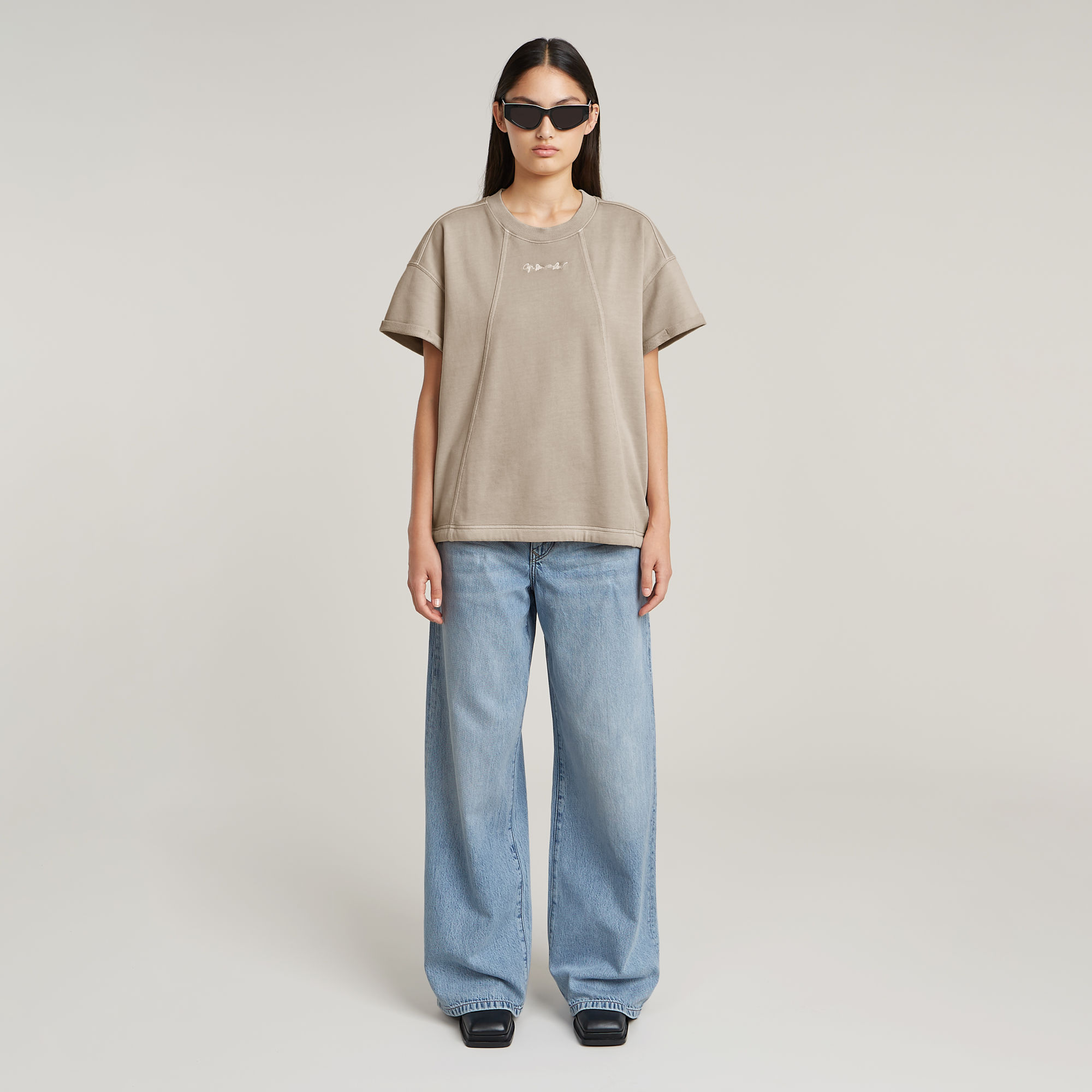 G-Star RAW Overdyed Seam Details Sweater Beige Dames