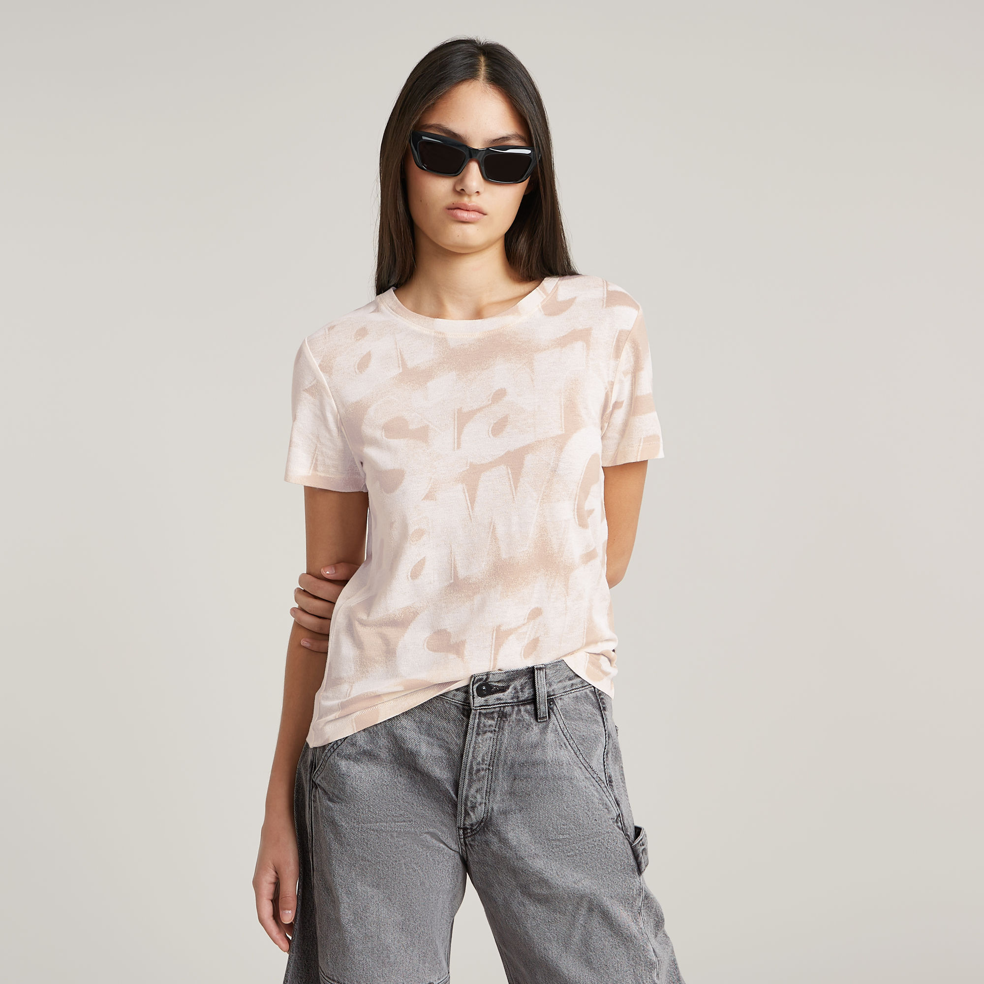 G-Star RAW Sprayed Letters T-shirt Meerkleurig Dames