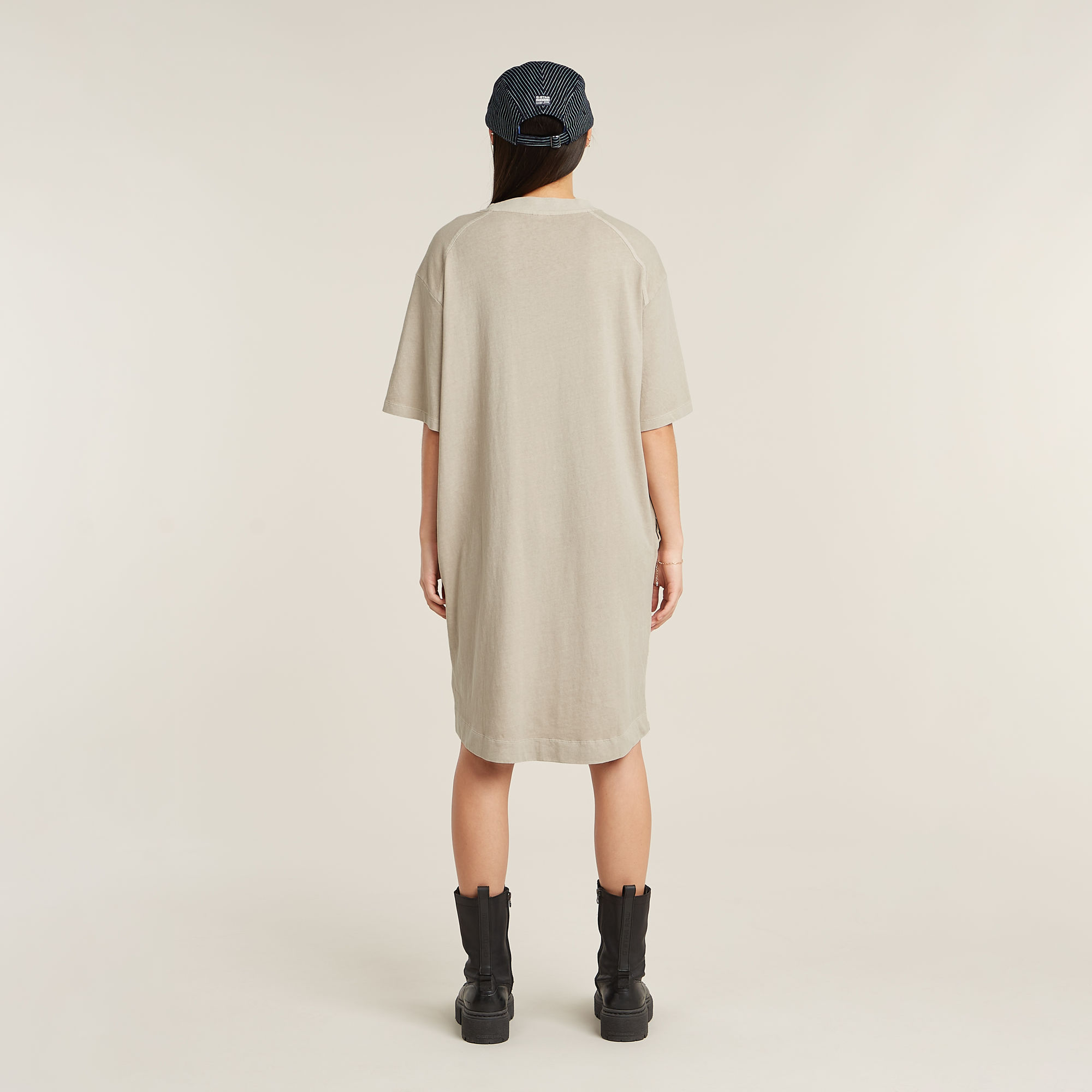 G-Star RAW Overdyed Saddle Sleeve Loose T-Shirt Jurk Beige Dames