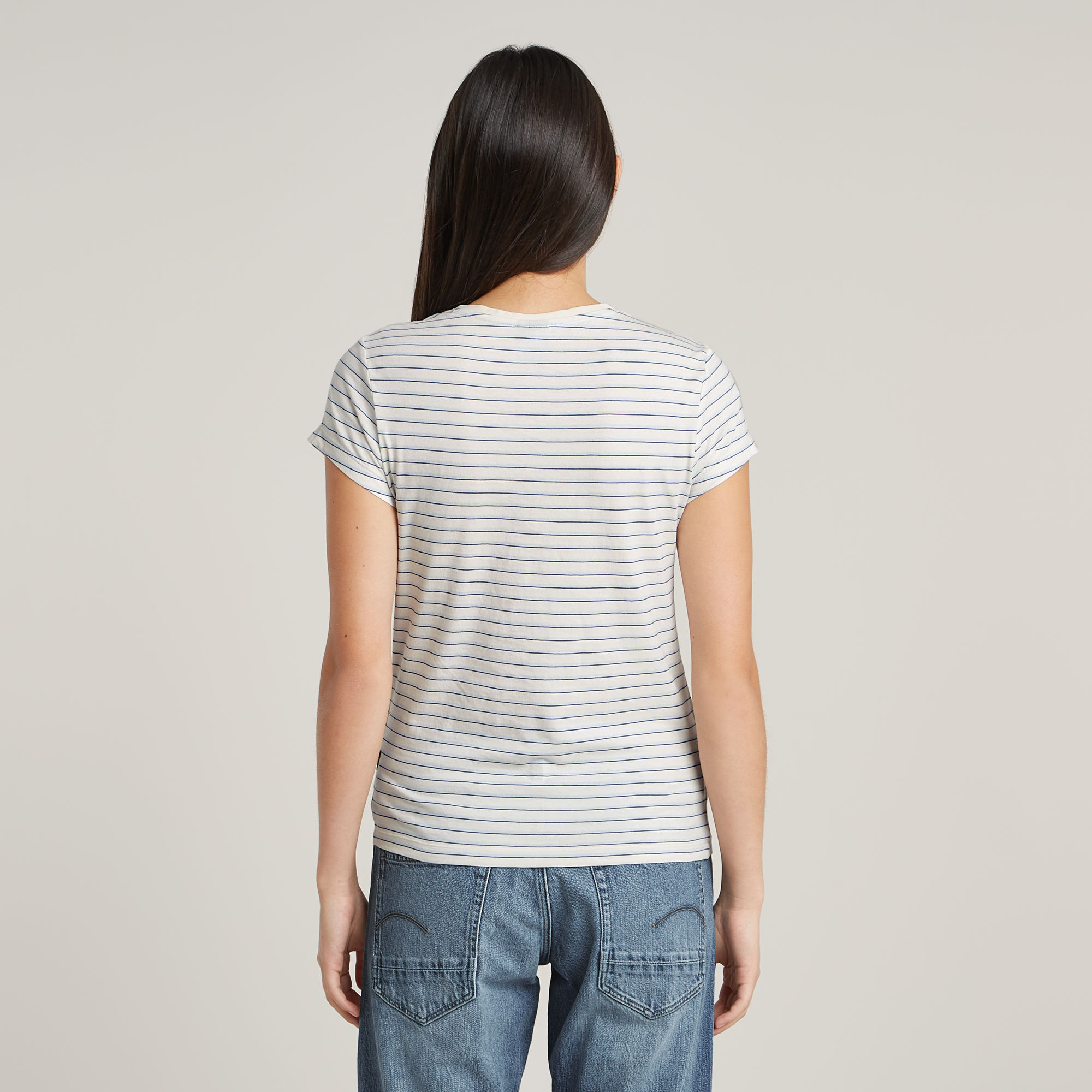 G-Star RAW Stripe Eyben Slim V-hals T-shirt 2.0 Meerkleurig Dames