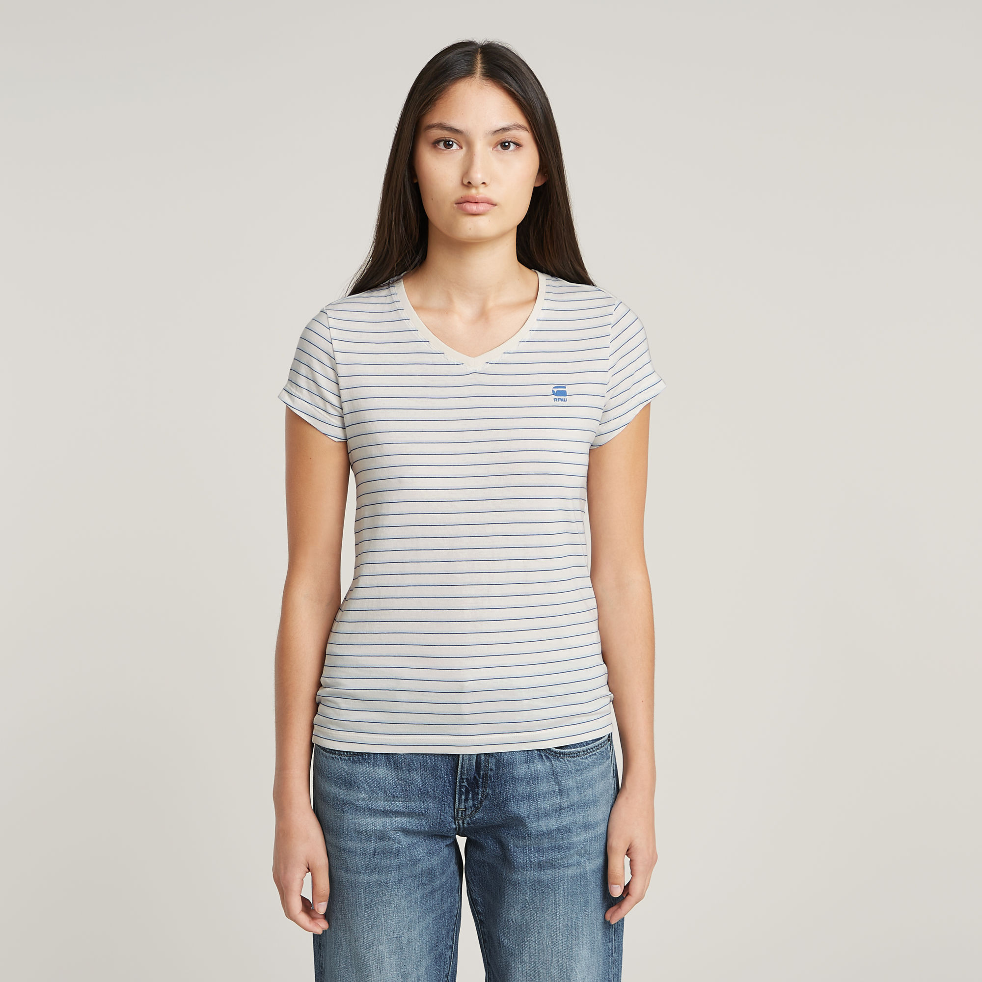 

Stripe Eyben Slim V-neck T-Shirt 2.0 - Multi color - Women