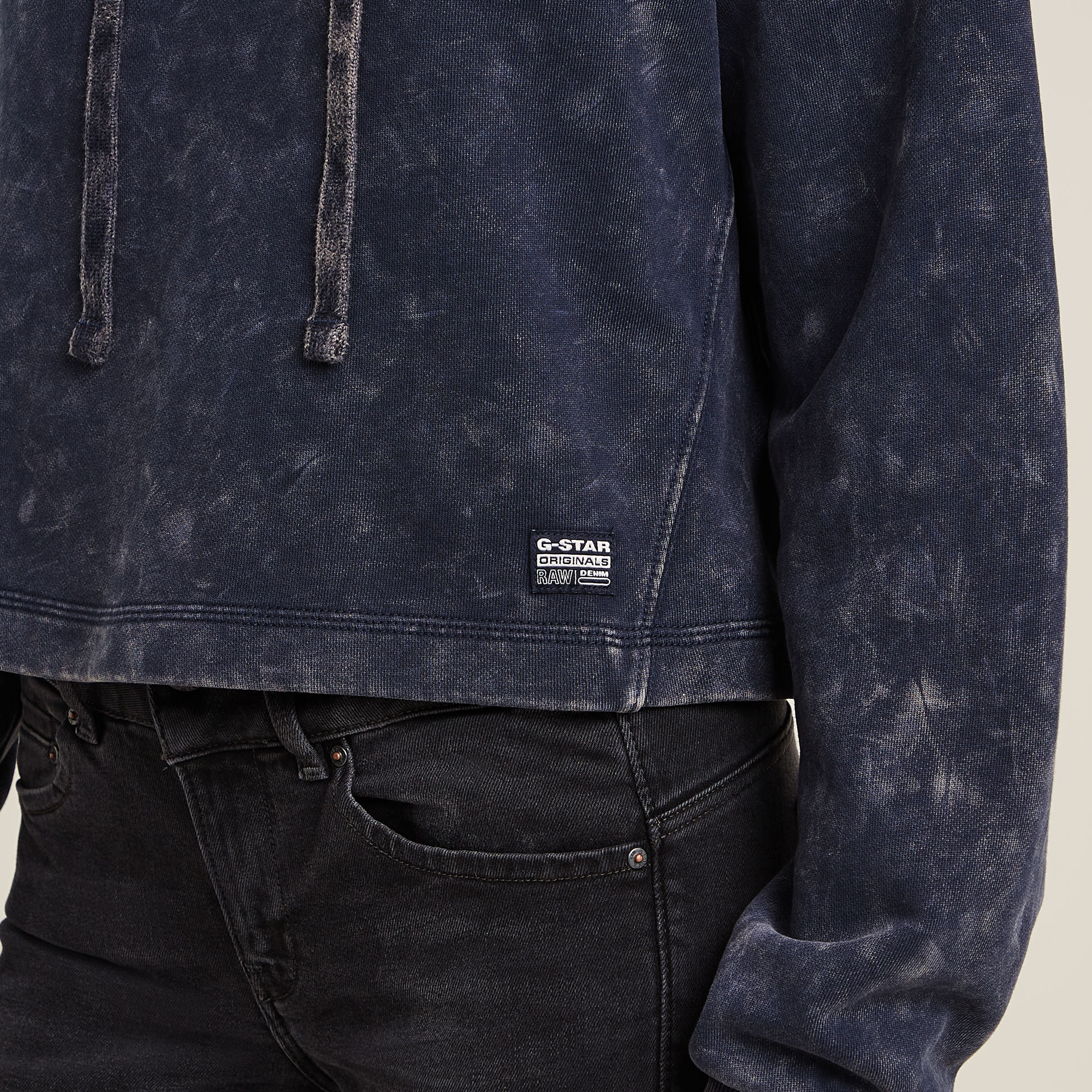 G-Star RAW Overdyed Loose Hoodie Donkerblauw Dames