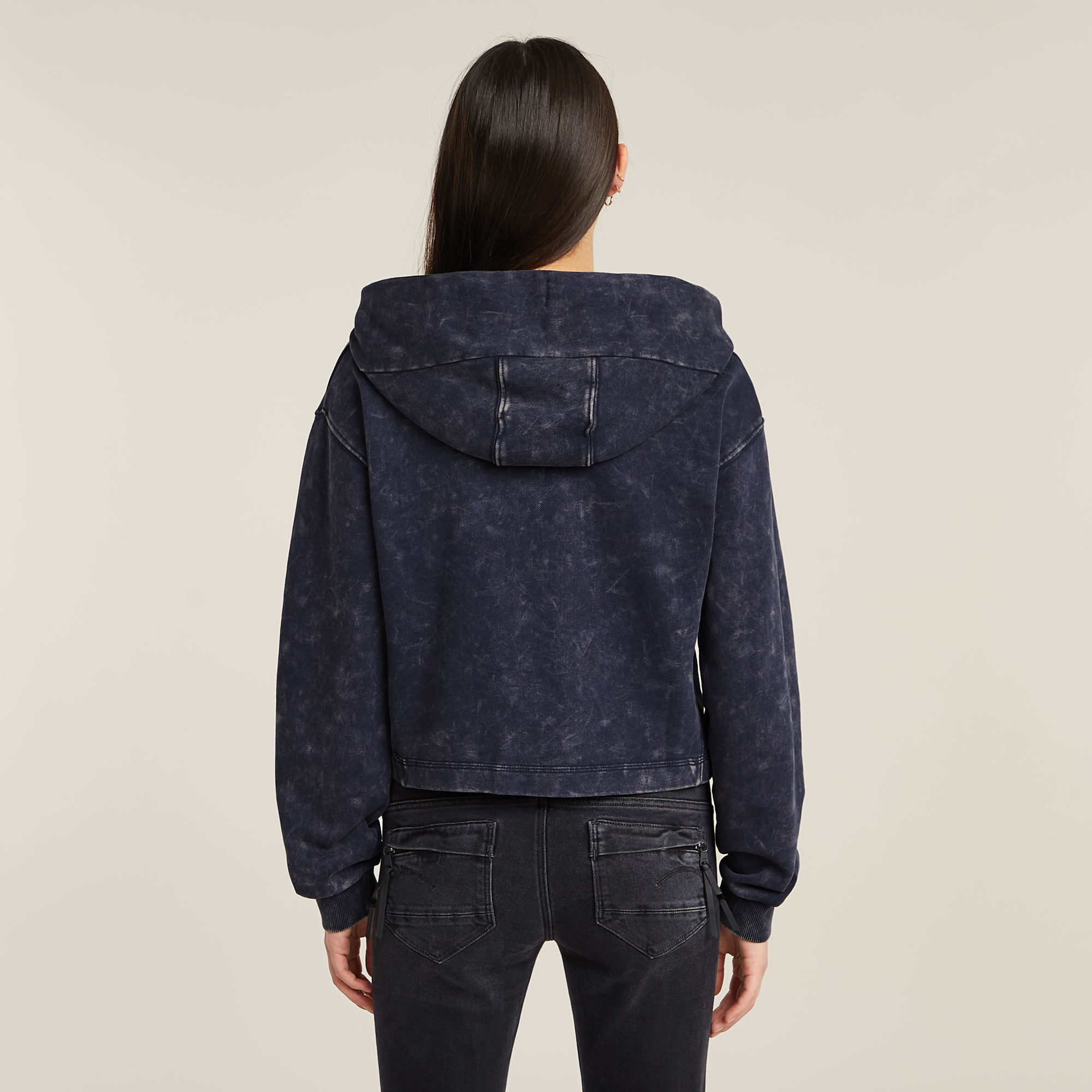 G-Star RAW Overdyed Loose Hoodie Donkerblauw Dames
