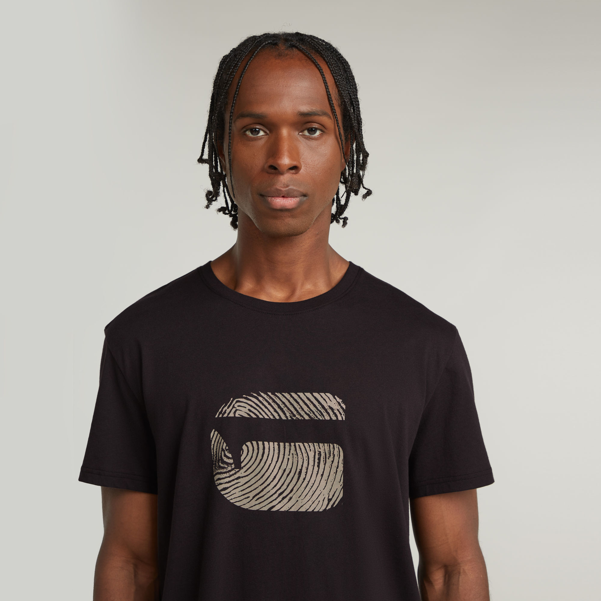 G-Star RAW Finger Print Burger T-Shirt Zwart Heren
