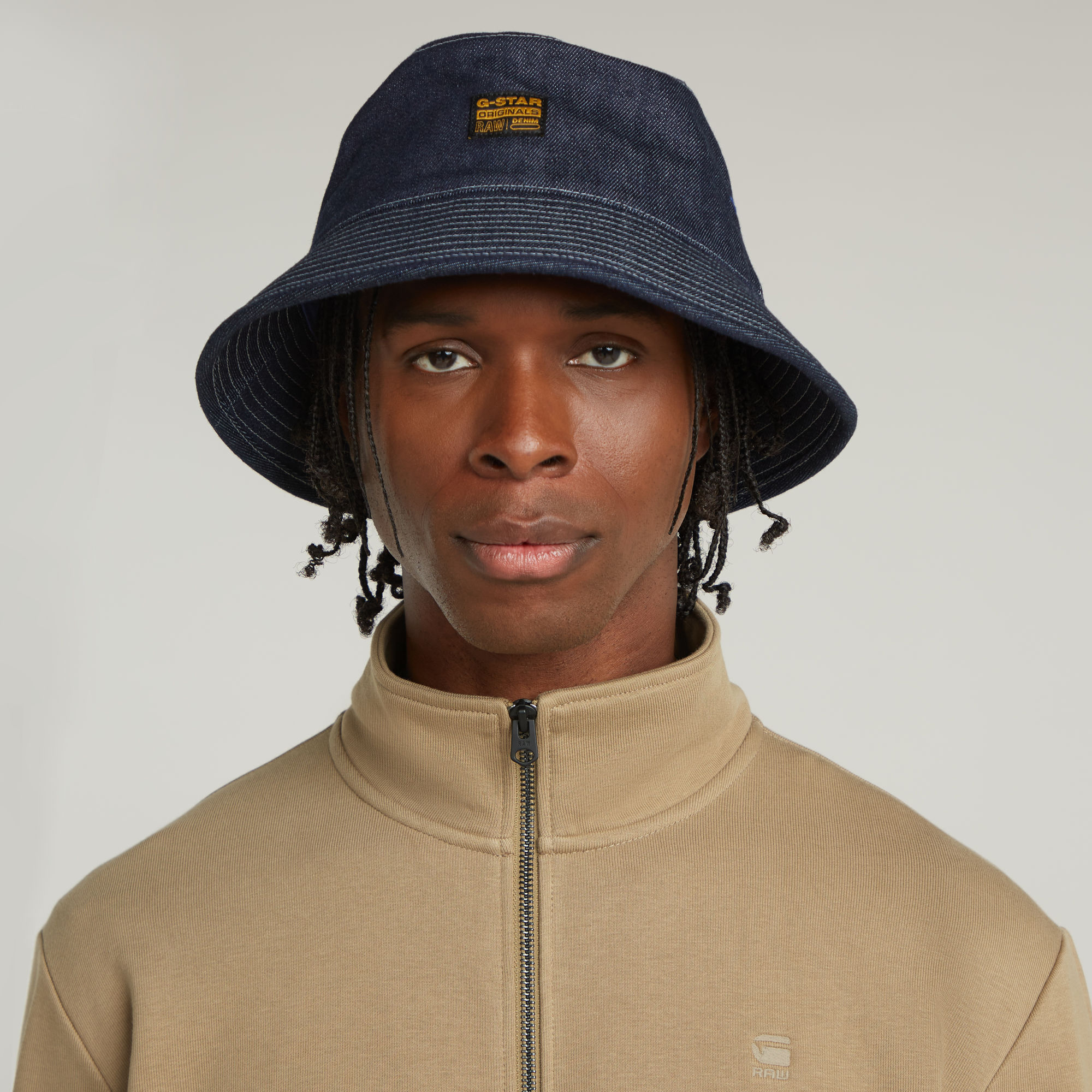 G-Star RAW Nifous Sweater Met Rits Beige Heren