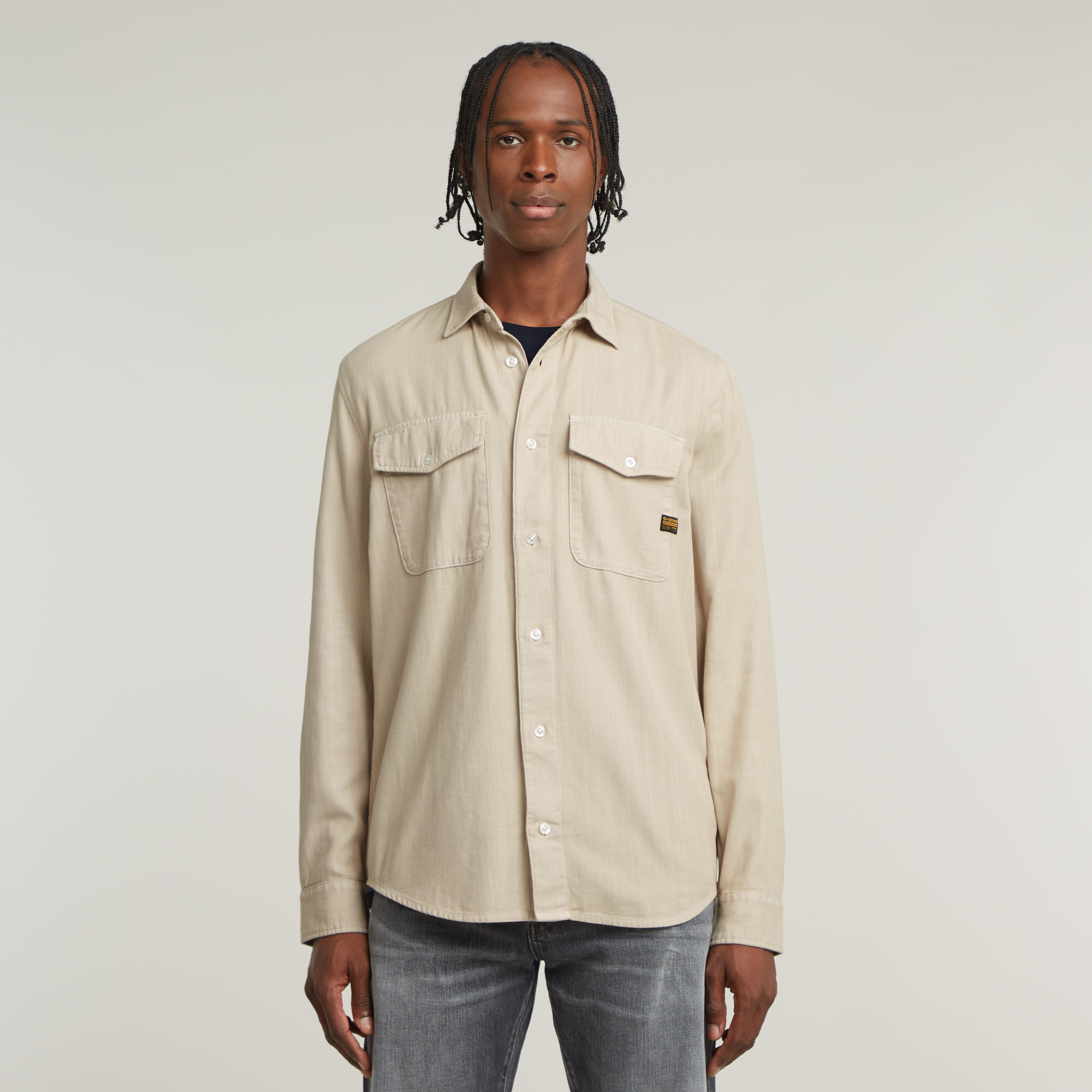 

Marine Slim Hemd - Beige - Herren