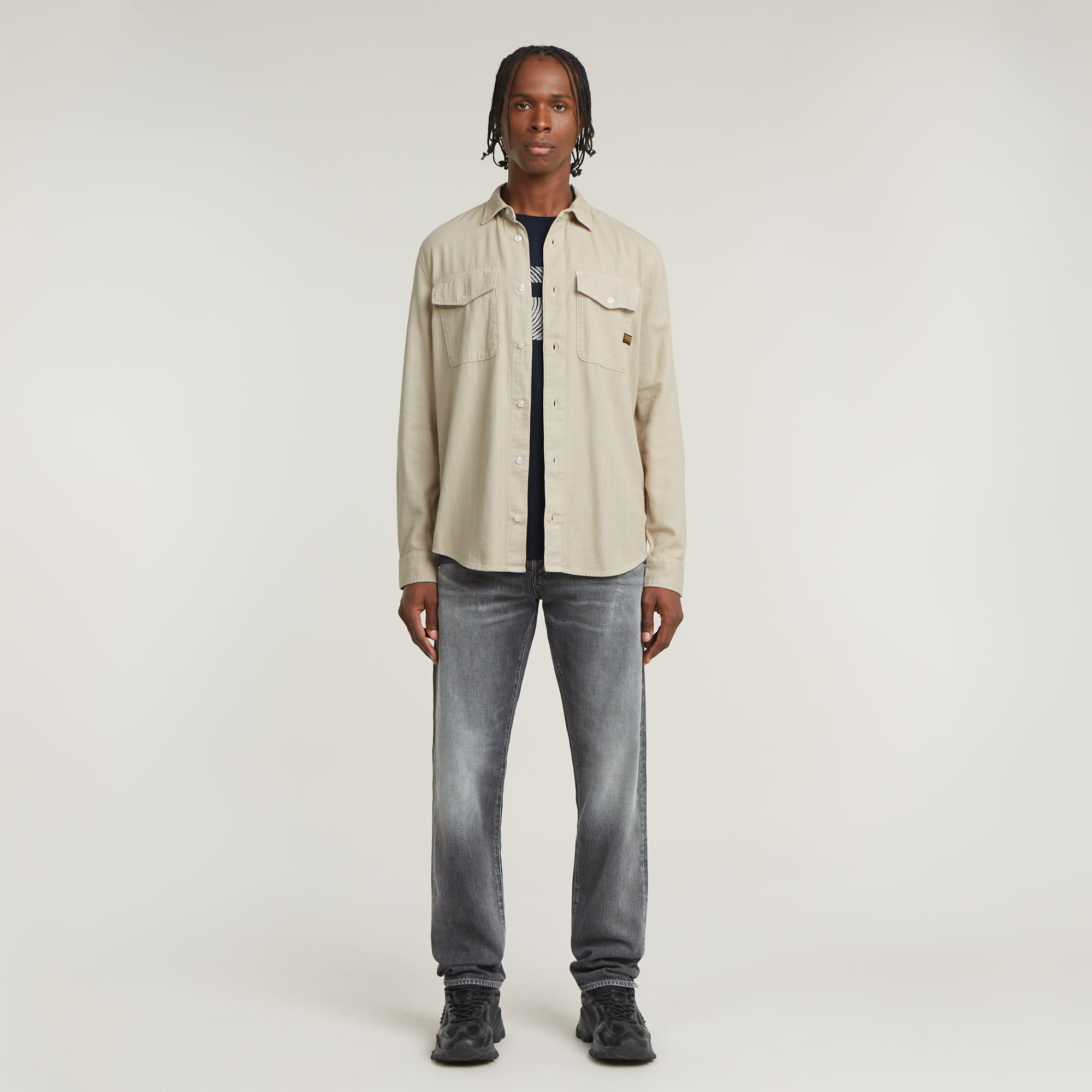 Thumbnail - Marine Slim Hemd - Beige - Herren