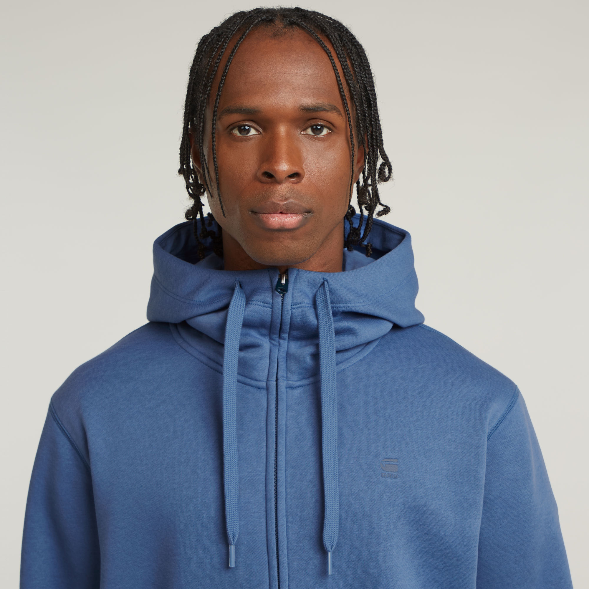 G-Star RAW Premium Core Hoodie Met Rits Midden blauw Heren