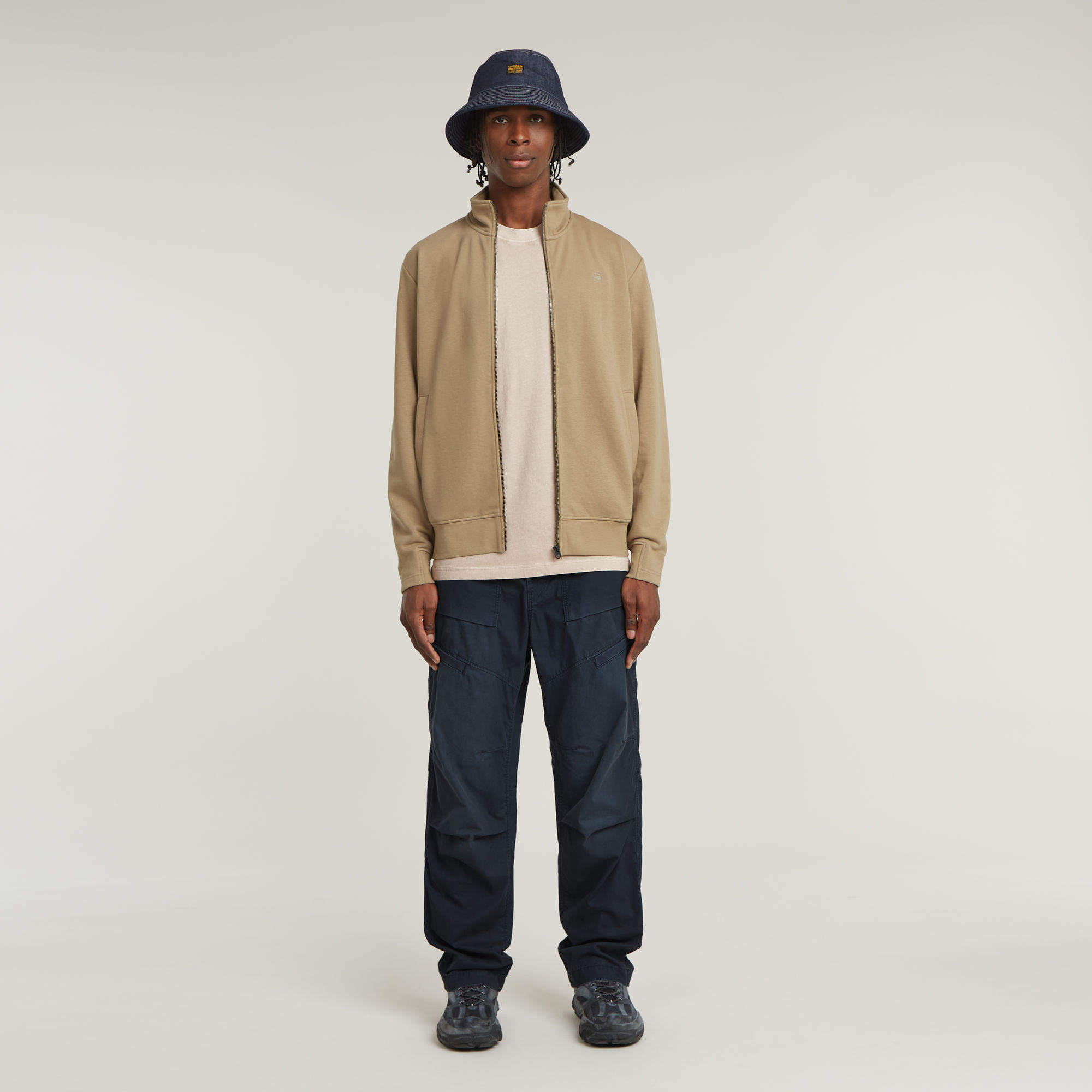 G-Star RAW Nifous Sweater Met Rits Beige Heren