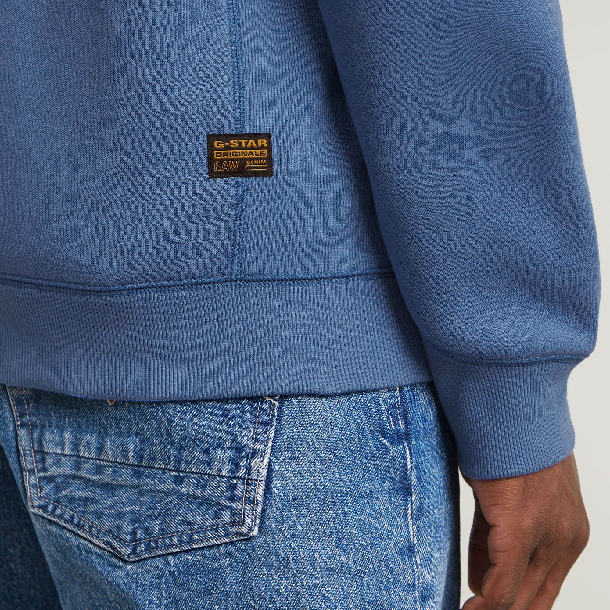 G-Star RAW Premium Core Hoodie Met Rits Midden blauw Heren
