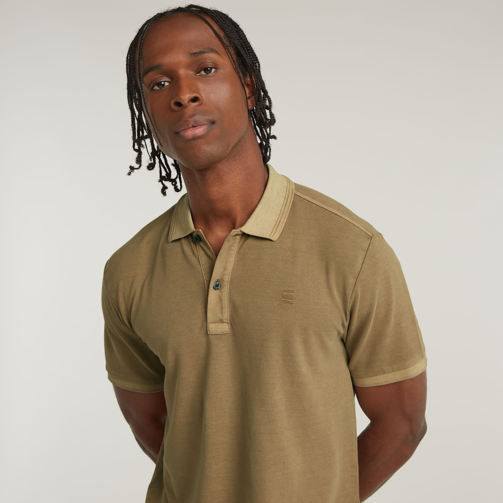 G-Star RAW Dunda Overdyed Slim Polo Beige Heren