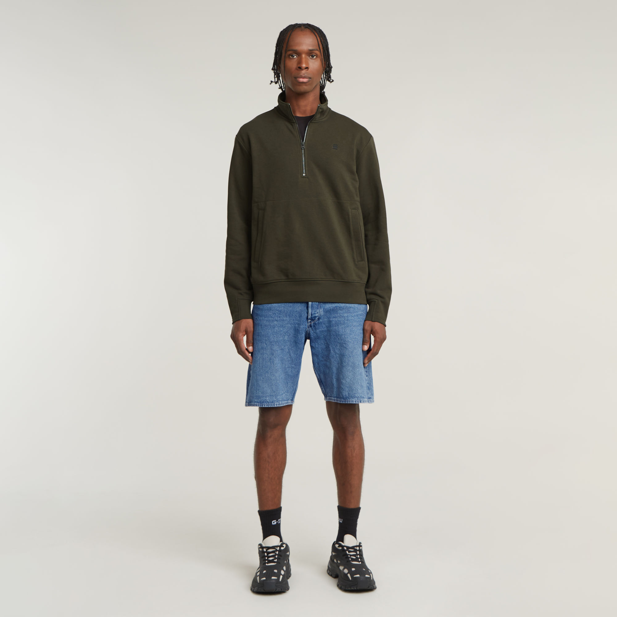 G-Star RAW Nifous Half Zip Sweater Grijs Heren