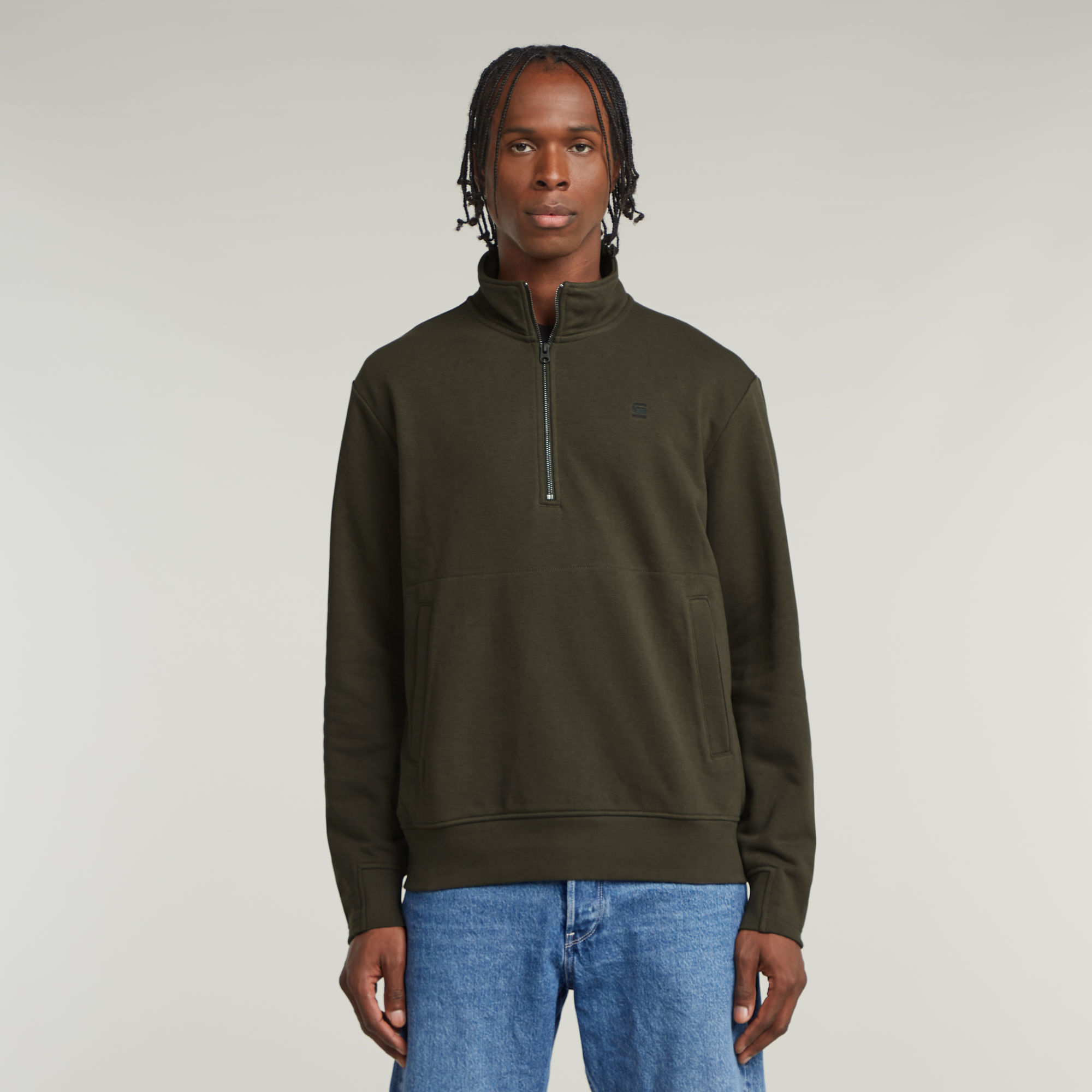 G-Star RAW Nifous Half Zip Sweater Grijs Heren